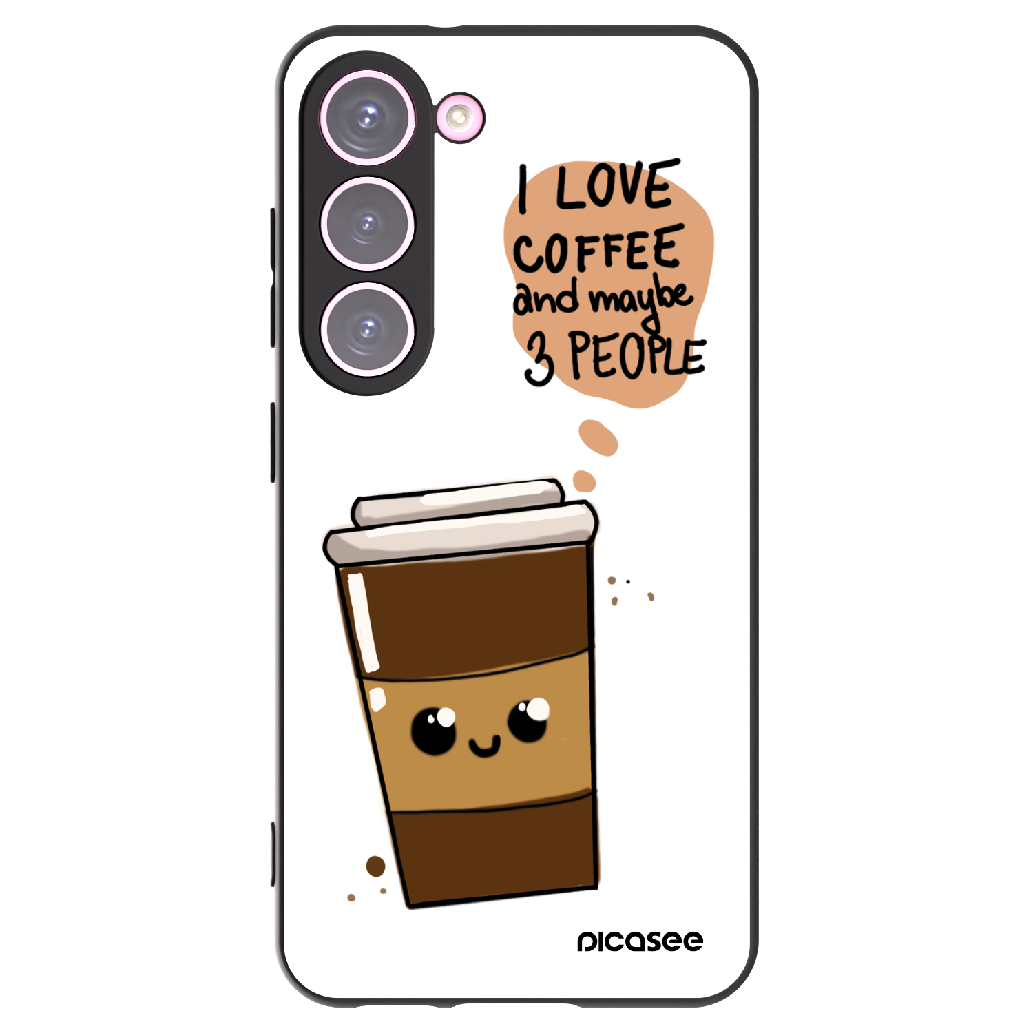 Picasee silikonski črni ovitek za Samsung Galaxy S23 5G - Cute coffee