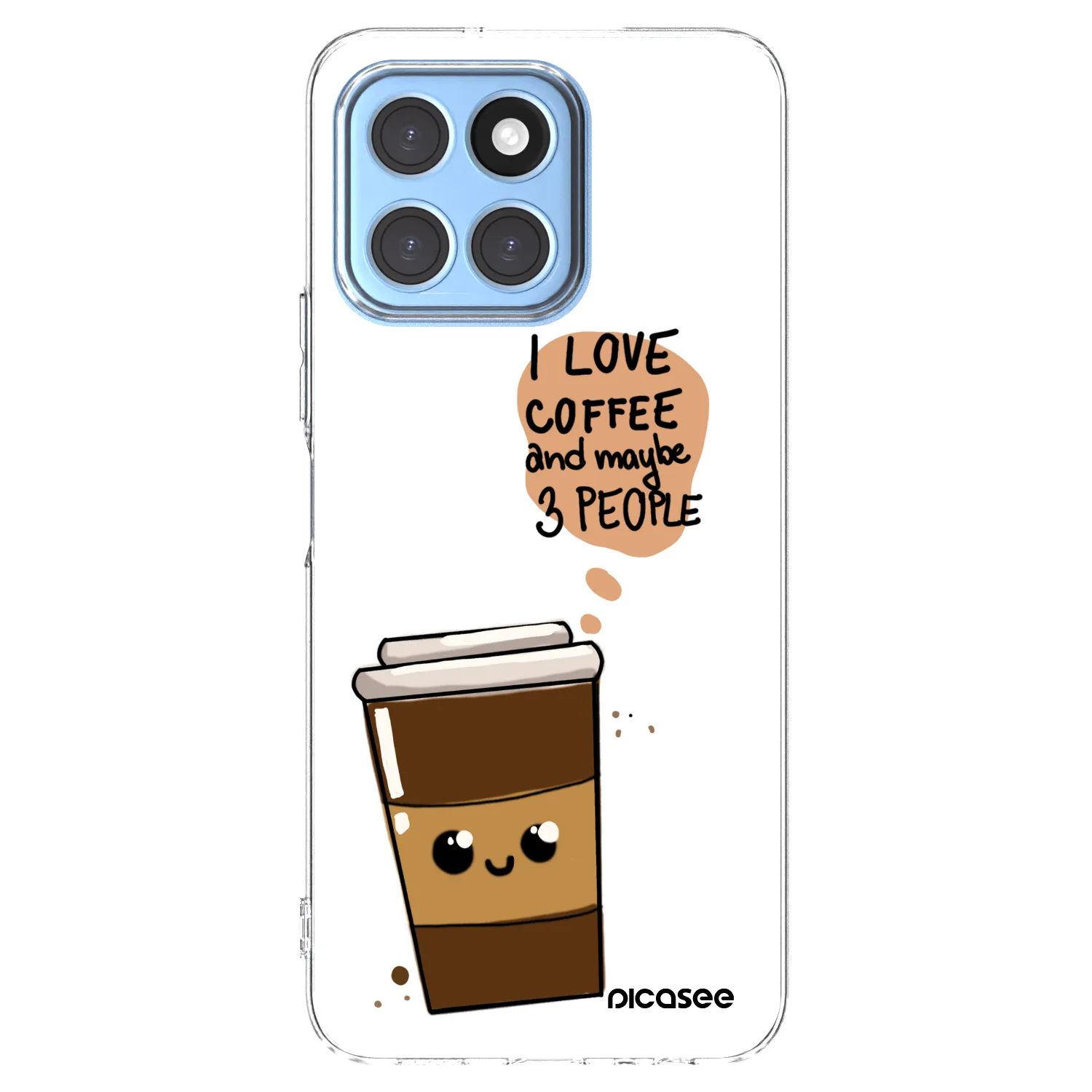 Picasee silikonski prozorni ovitek za Honor X8 5G - Cute coffee