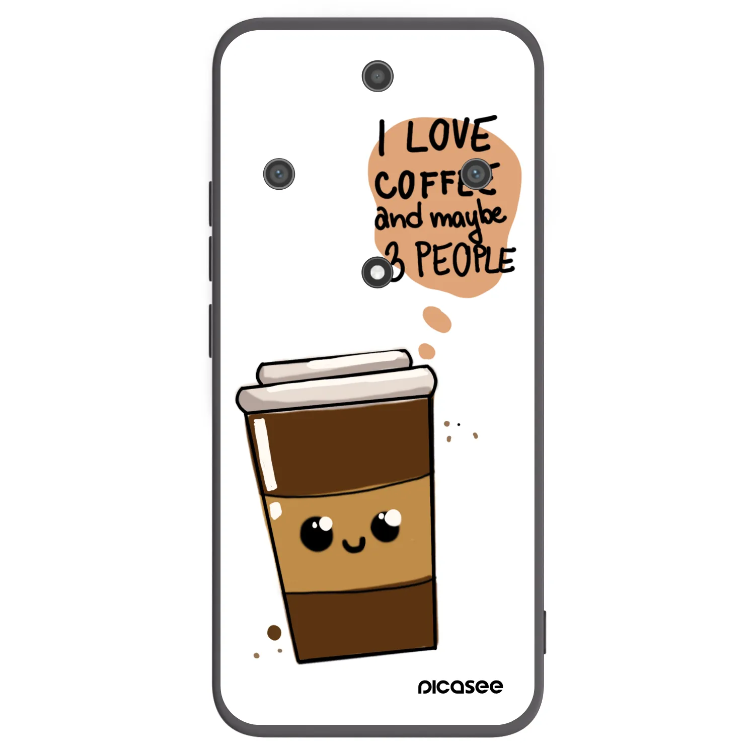 Picasee silikonski črni ovitek za Honor Magic5 Lite 5G - Cute coffee