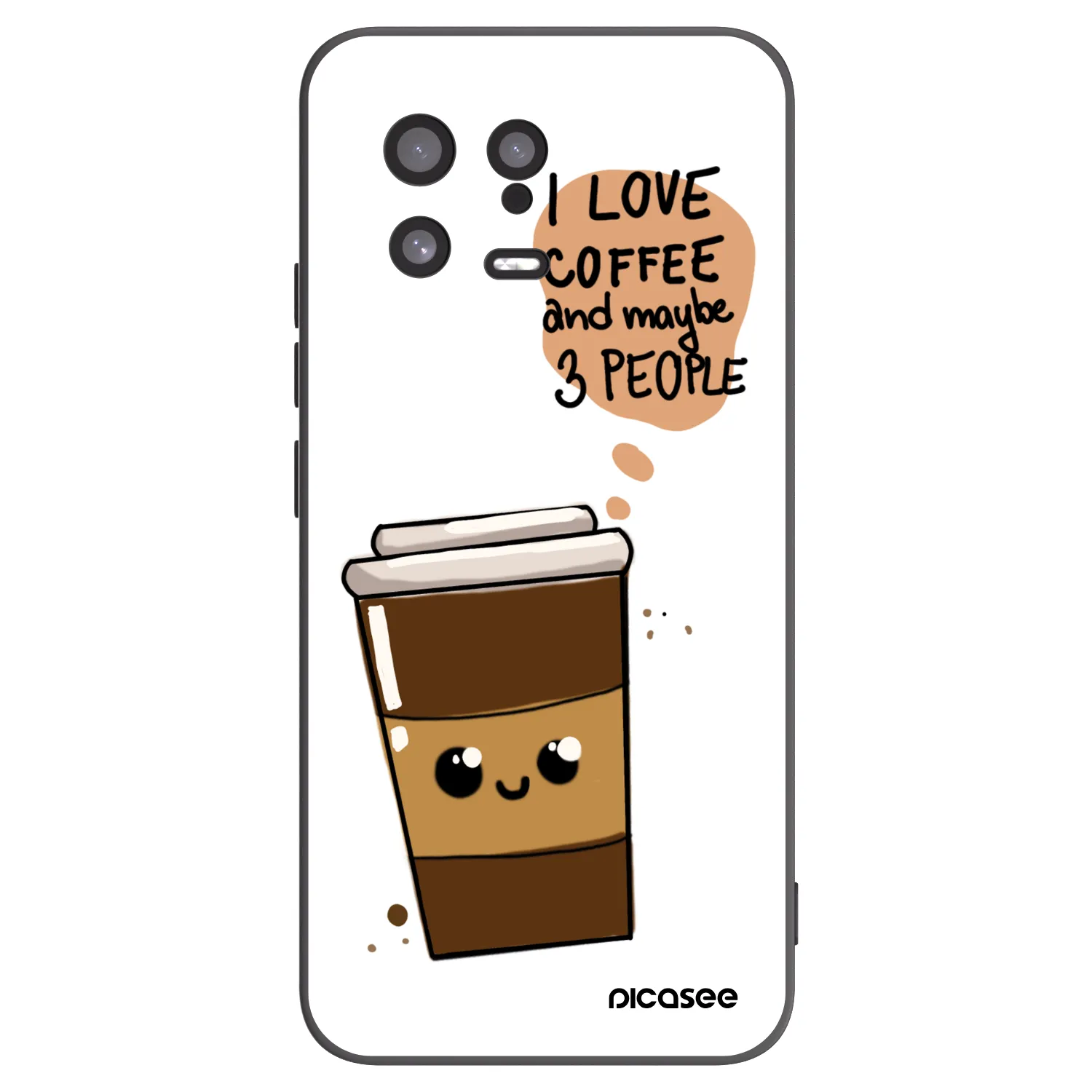 Picasee silikonski črni ovitek za Xiaomi 13 - Cute coffee