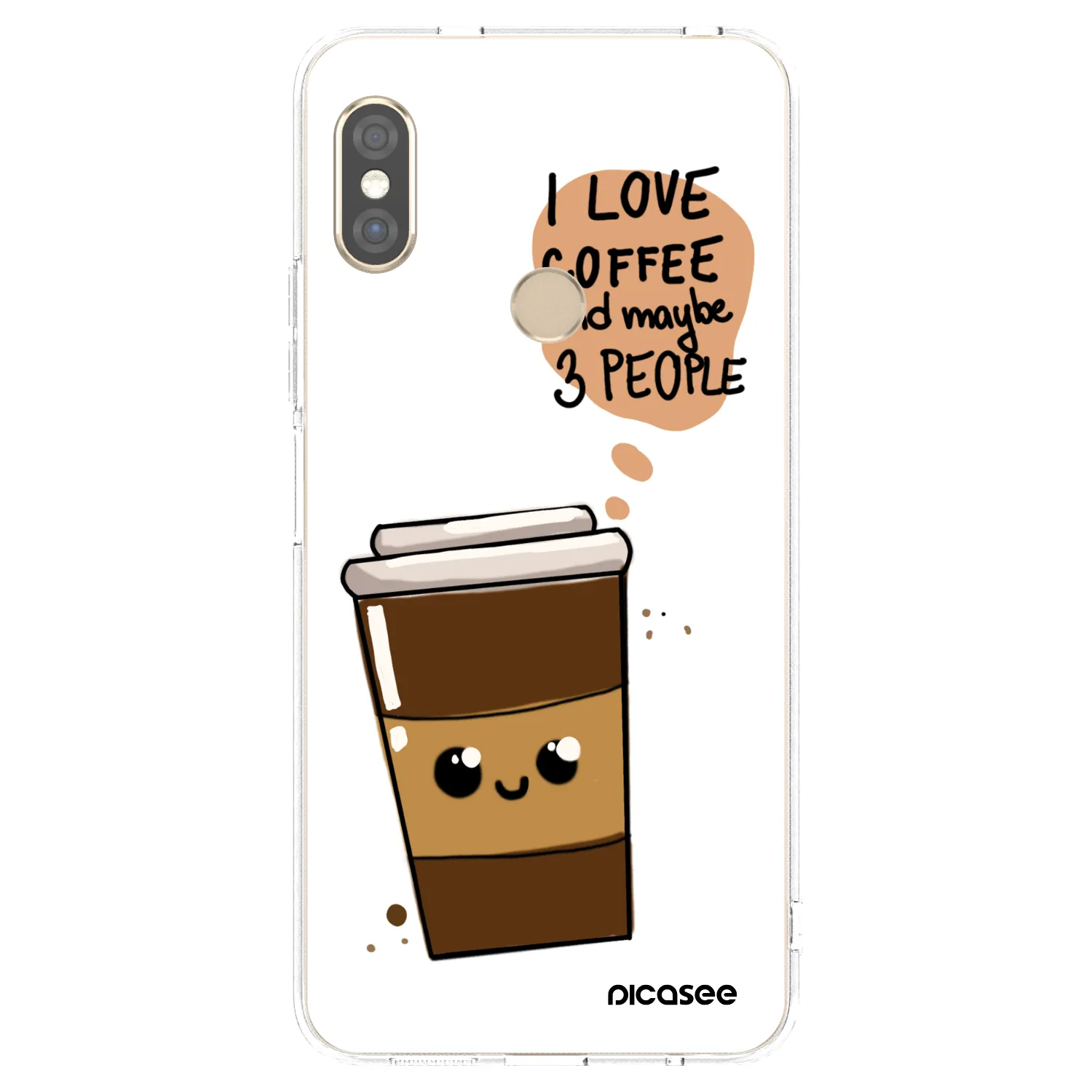 Picasee silikonski prozorni ovitek za Xiaomi Redmi Note 5 Global - Cute coffee