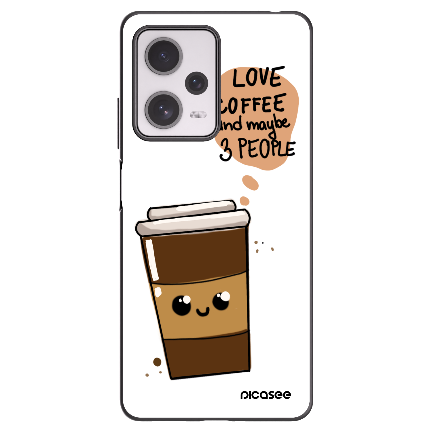 Picasee silikonski črni ovitek za Xiaomi Redmi Note 12 Pro+ 5G - Cute coffee