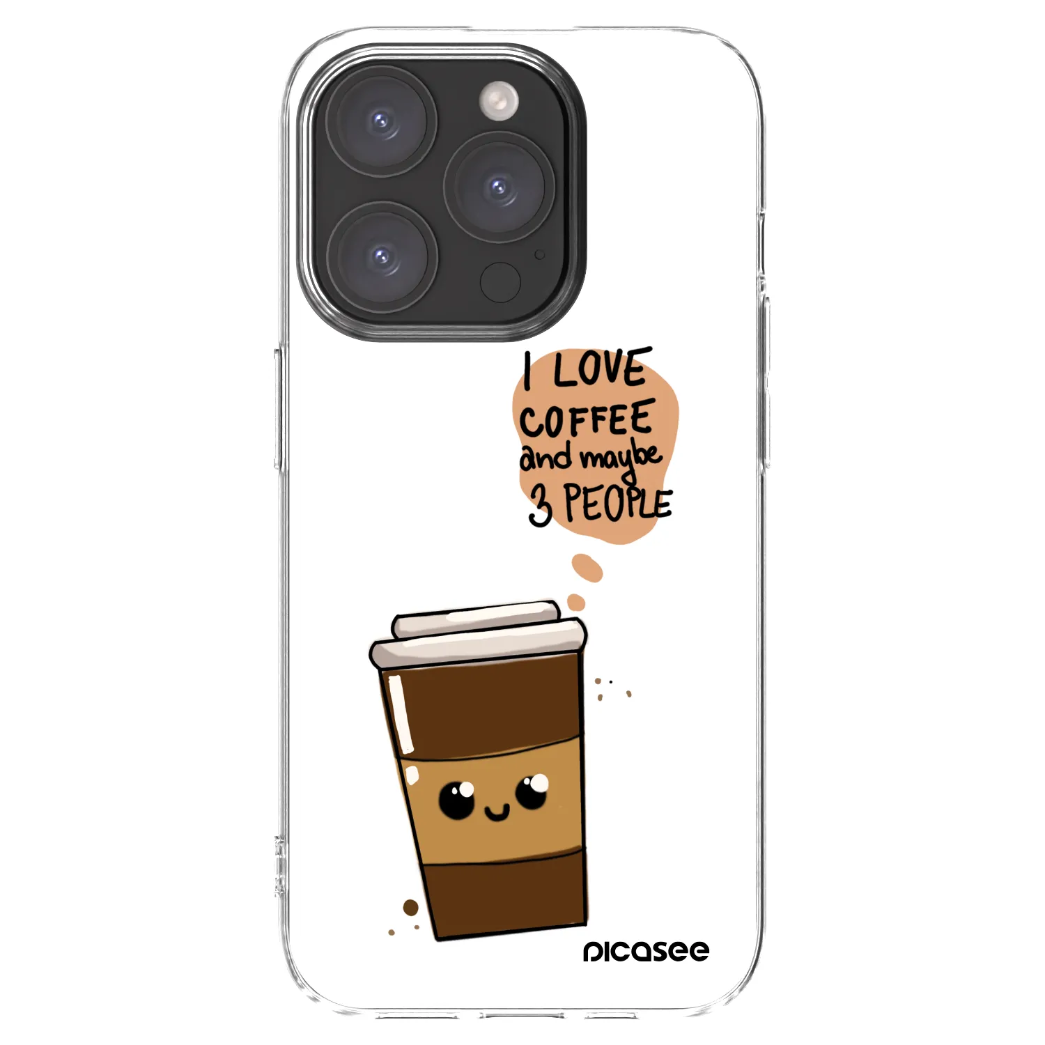 Picasee silikonski prozorni ovitek za Apple iPhone 15 Pro - Cute coffee