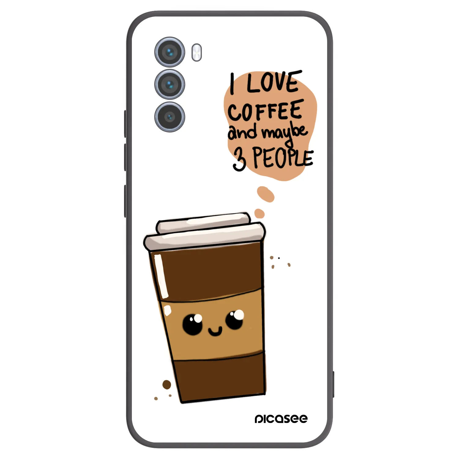 Picasee silikonski črni ovitek za Motorola Moto G62 - Cute coffee