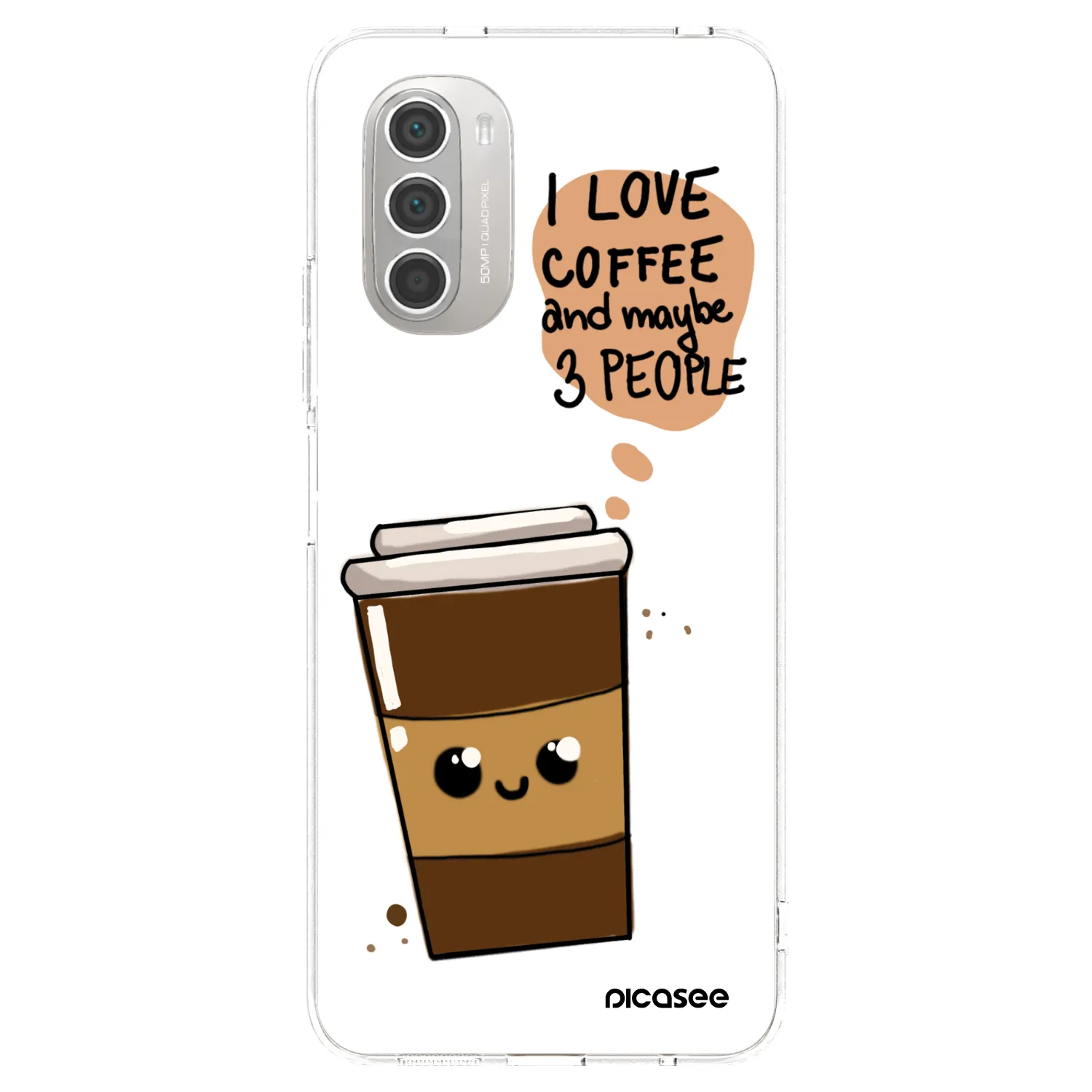 Picasee silikonski prozorni ovitek za Motorola Moto G51 - Cute coffee