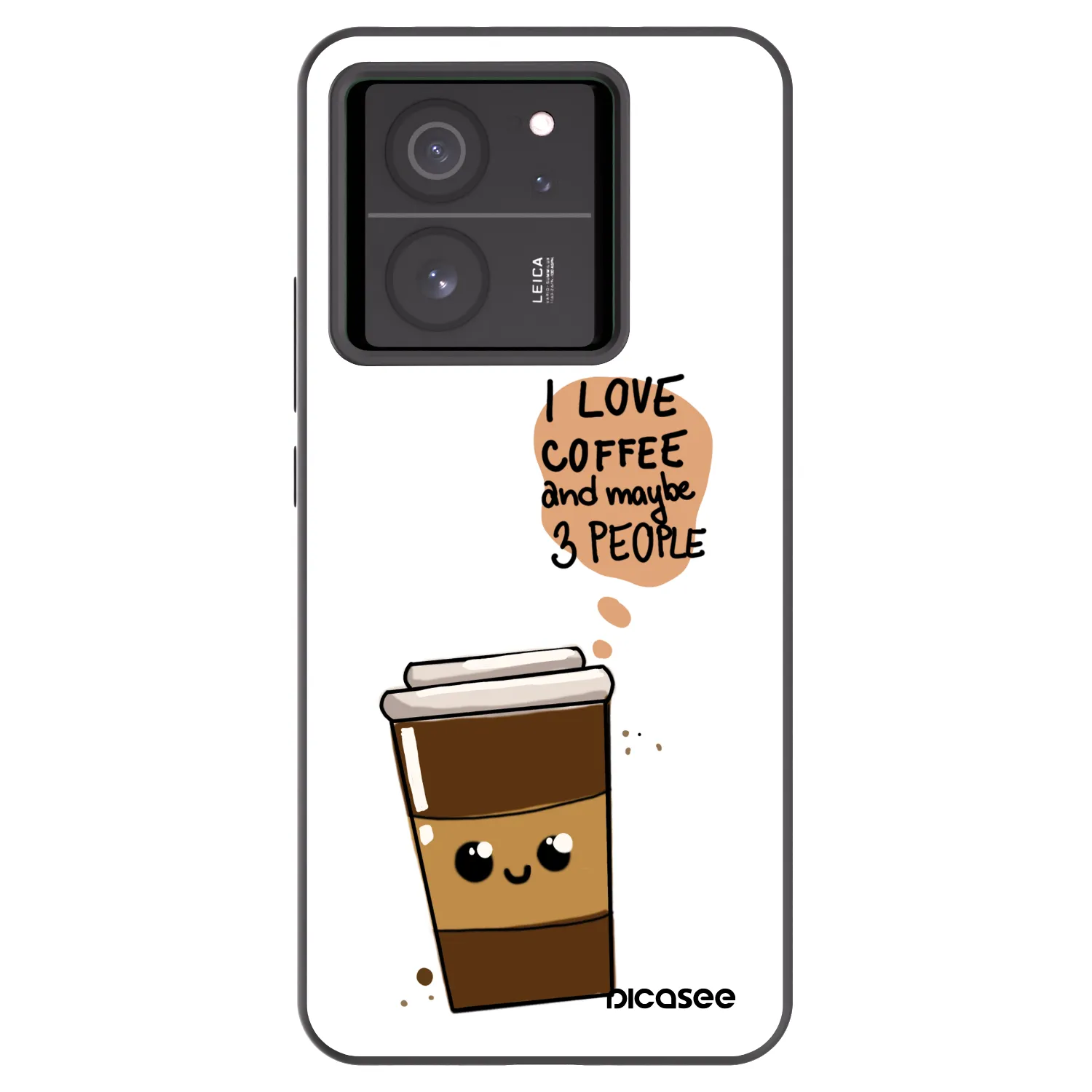 Picasee silikonski črni ovitek za Xiaomi 13T - Cute coffee