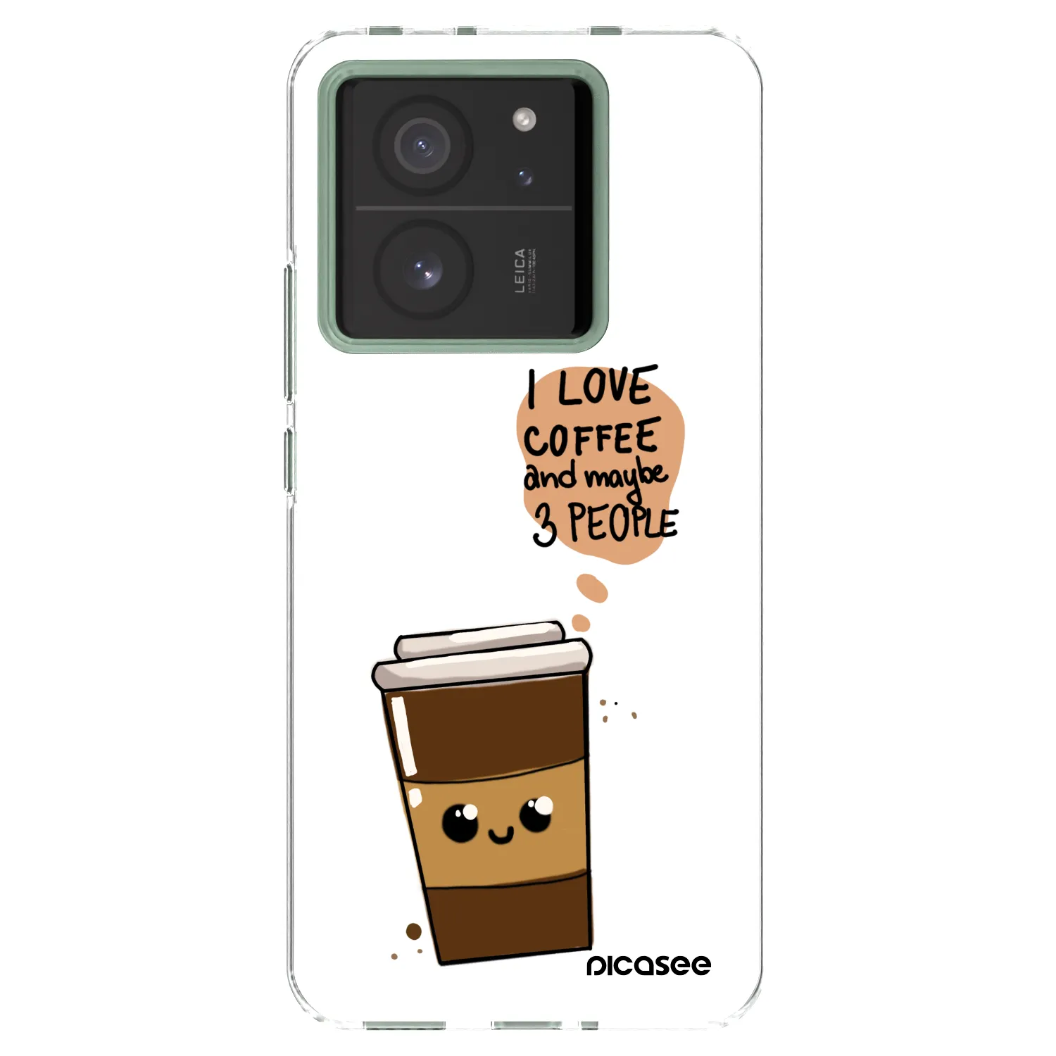 Picasee silikonski prozorni ovitek za Xiaomi 13T - Cute coffee