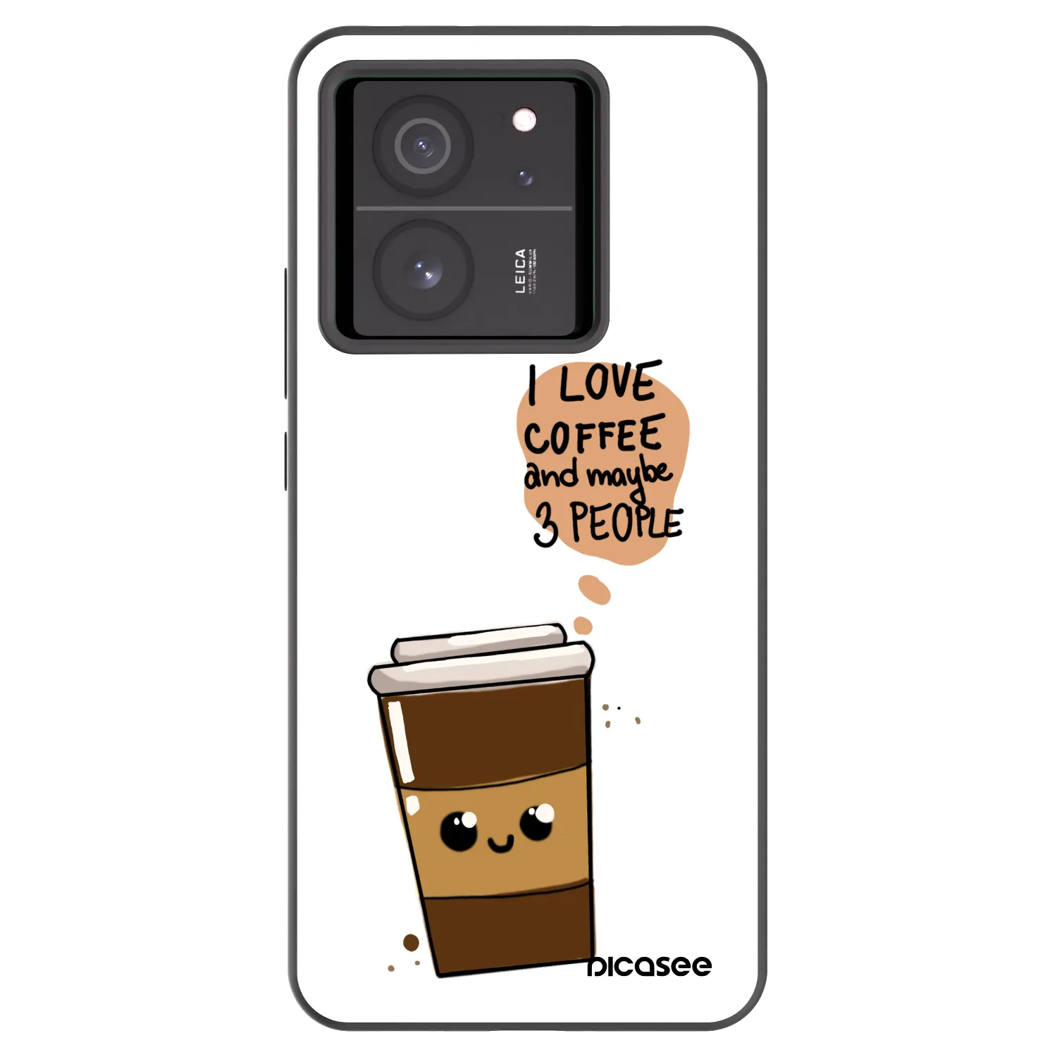 Picasee silikonski črni ovitek za Xiaomi 13T Pro - Cute coffee