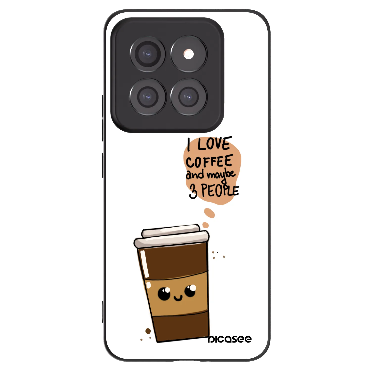 Picasee silikonski črni ovitek za Xiaomi 14 Pro - Cute coffee
