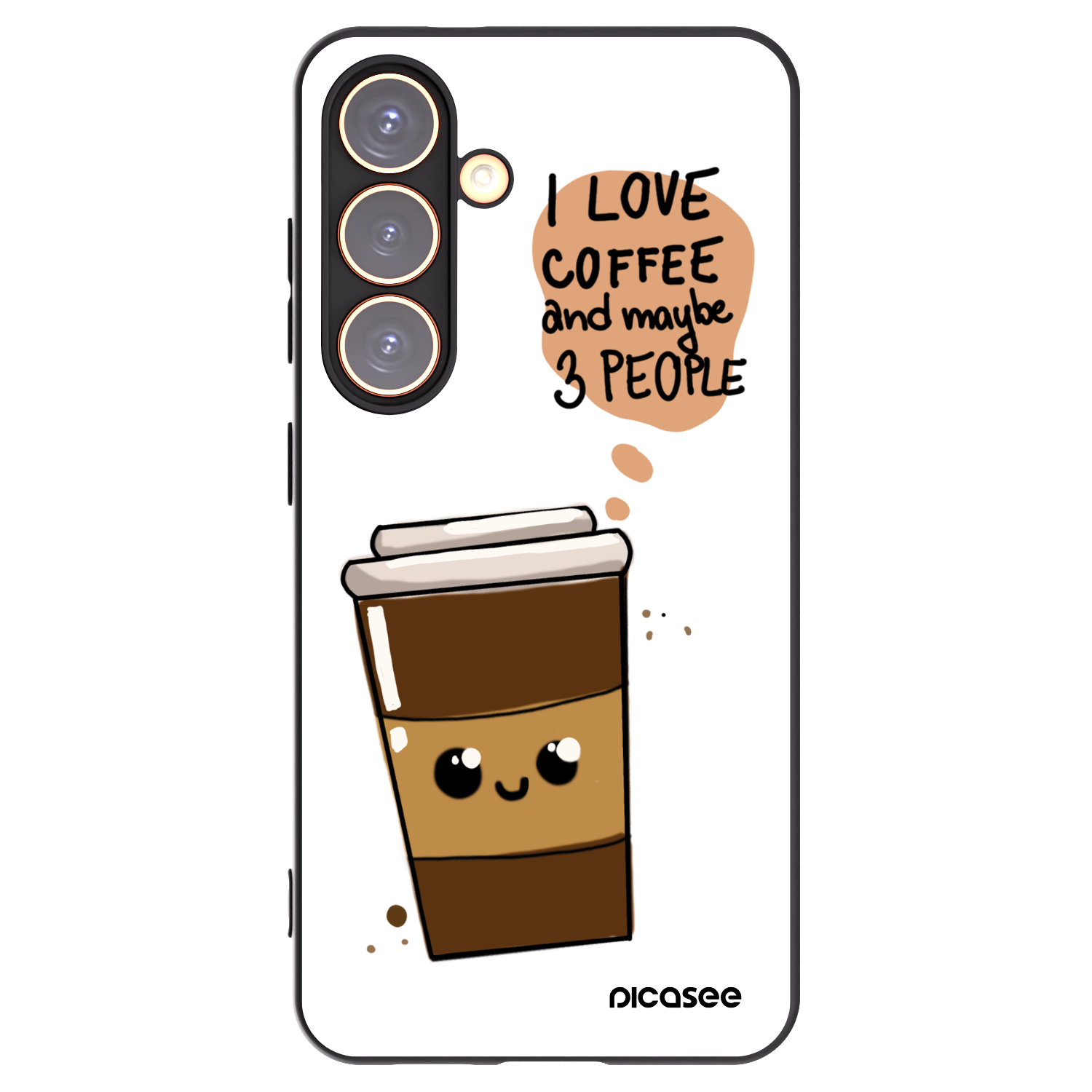 Picasee silikonski črni ovitek za Samsung Galaxy S24 S921B 5G - Cute coffee