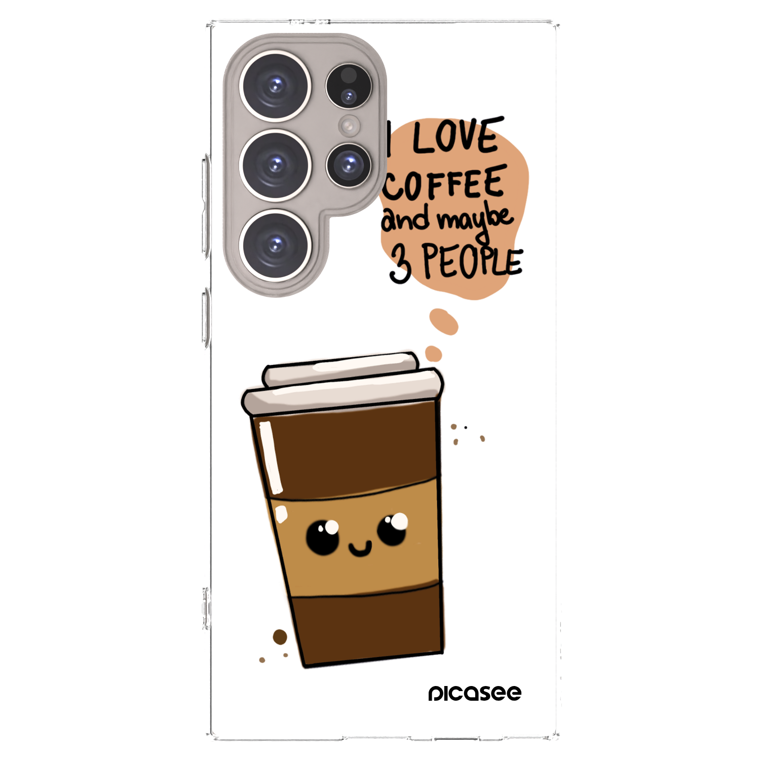 Picasee silikonski prozorni ovitek za Samsung Galaxy S24 Ultra S928B 5G - Cute coffee