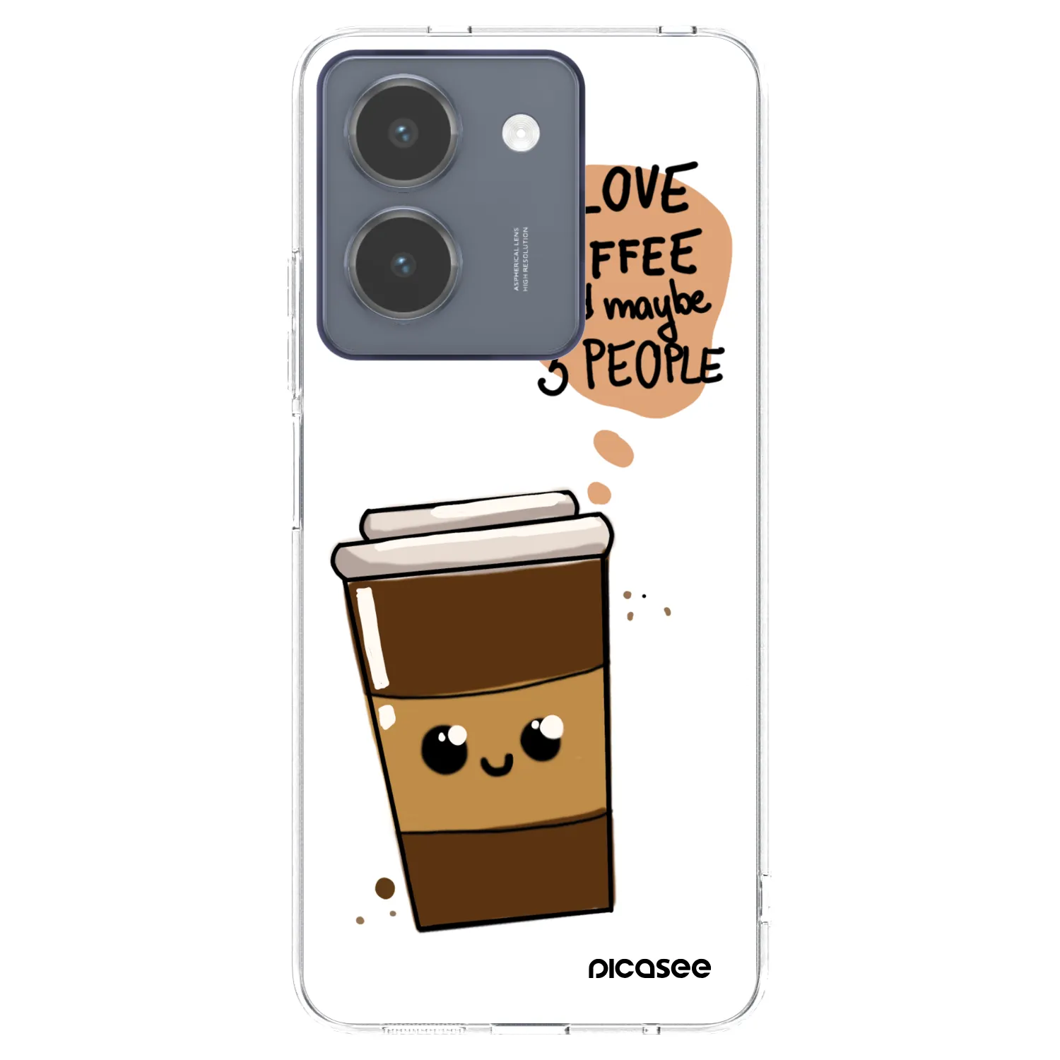 Picasee silikonski prozorni ovitek za Vivo Y36 4G - Cute coffee