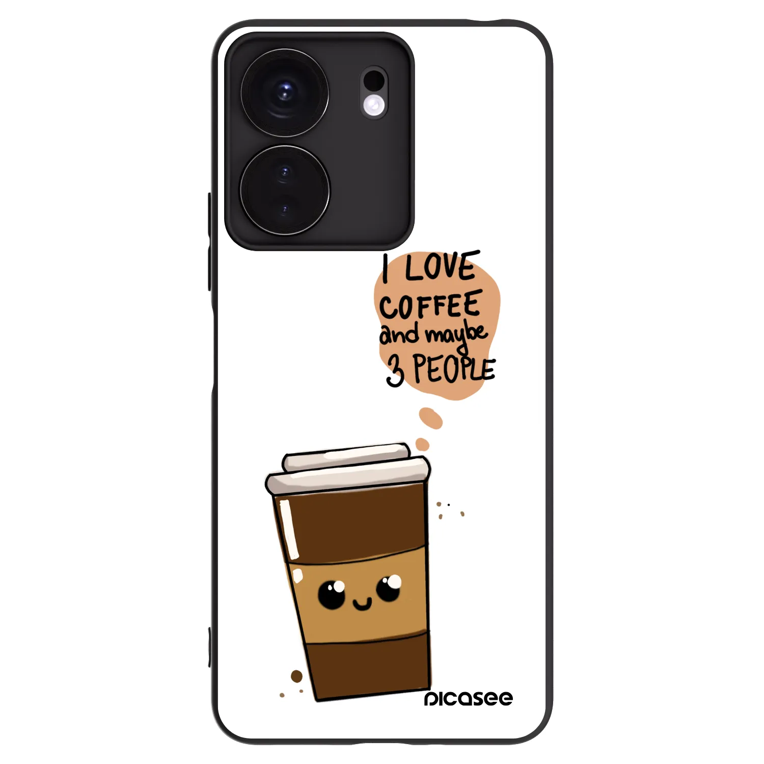 Picasee silikonski črni ovitek za Xiaomi Redmi 13C 4G - Cute coffee