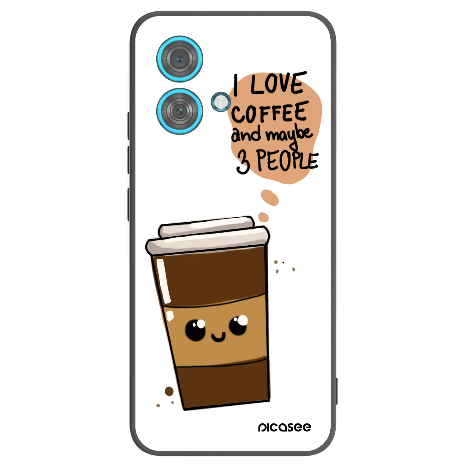 Picasee silikonski črni ovitek za Motorola Edge 40 Neo - Cute coffee