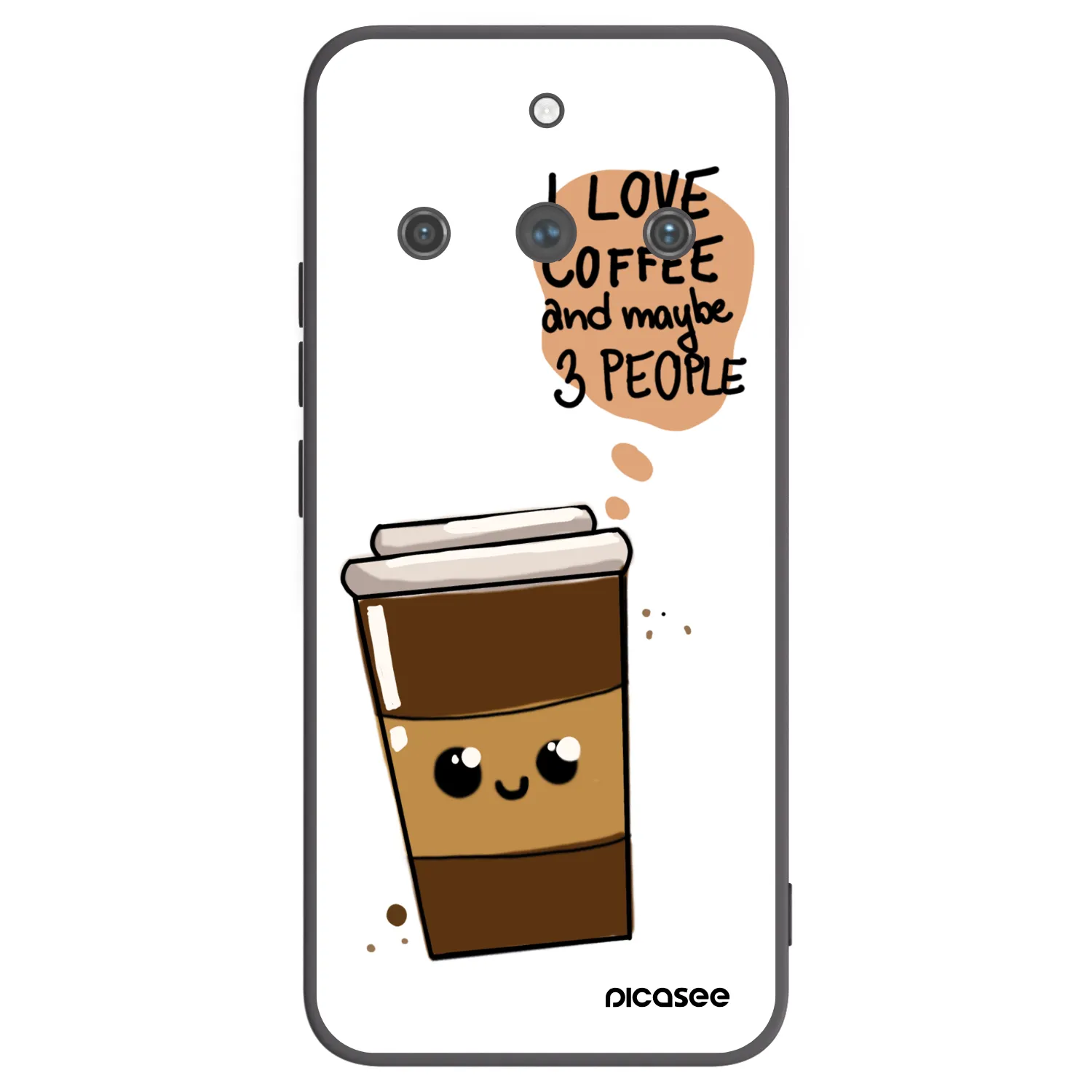 Picasee silikonski črni ovitek za Realme 11 Pro+ - Cute coffee