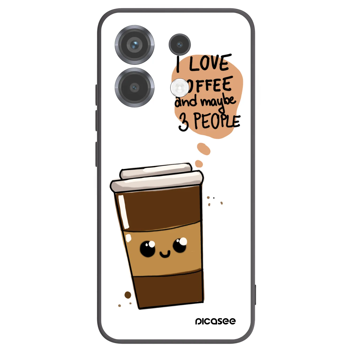 Picasee silikonski črni ovitek za Xiaomi Poco X6 - Cute coffee