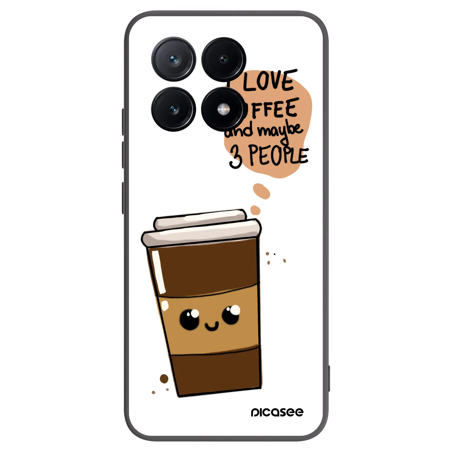 Picasee silikonski črni ovitek za Xiaomi Poco X6 Pro - Cute coffee