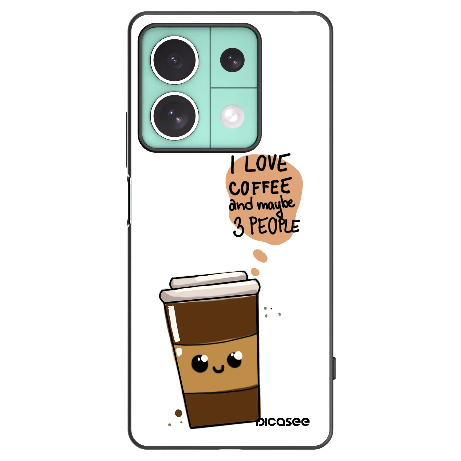 Picasee silikonski črni ovitek za Xiaomi Redmi Note 13 5G - Cute coffee