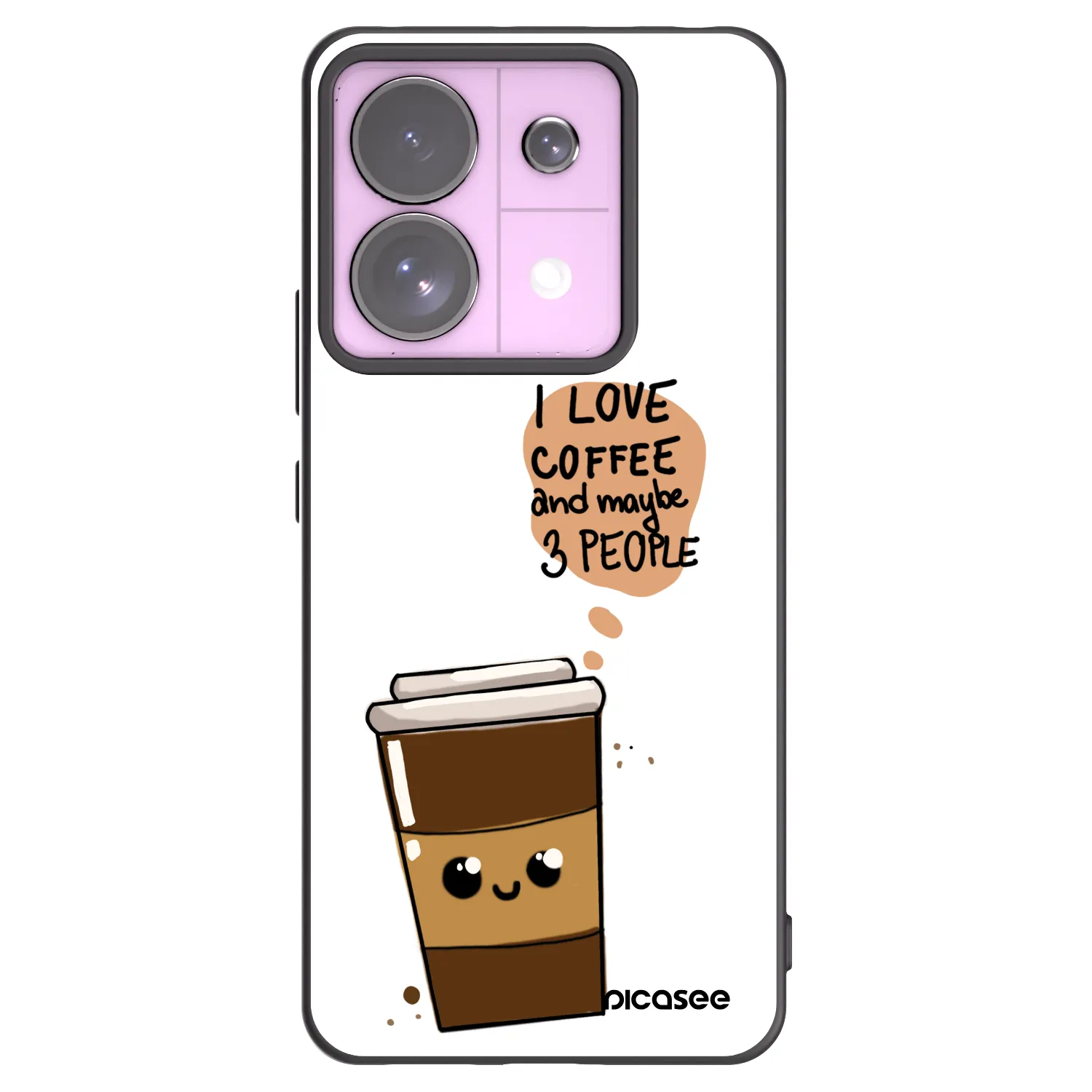 Picasee silikonski črni ovitek za Xiaomi Redmi Note 13 Pro 5G - Cute coffee