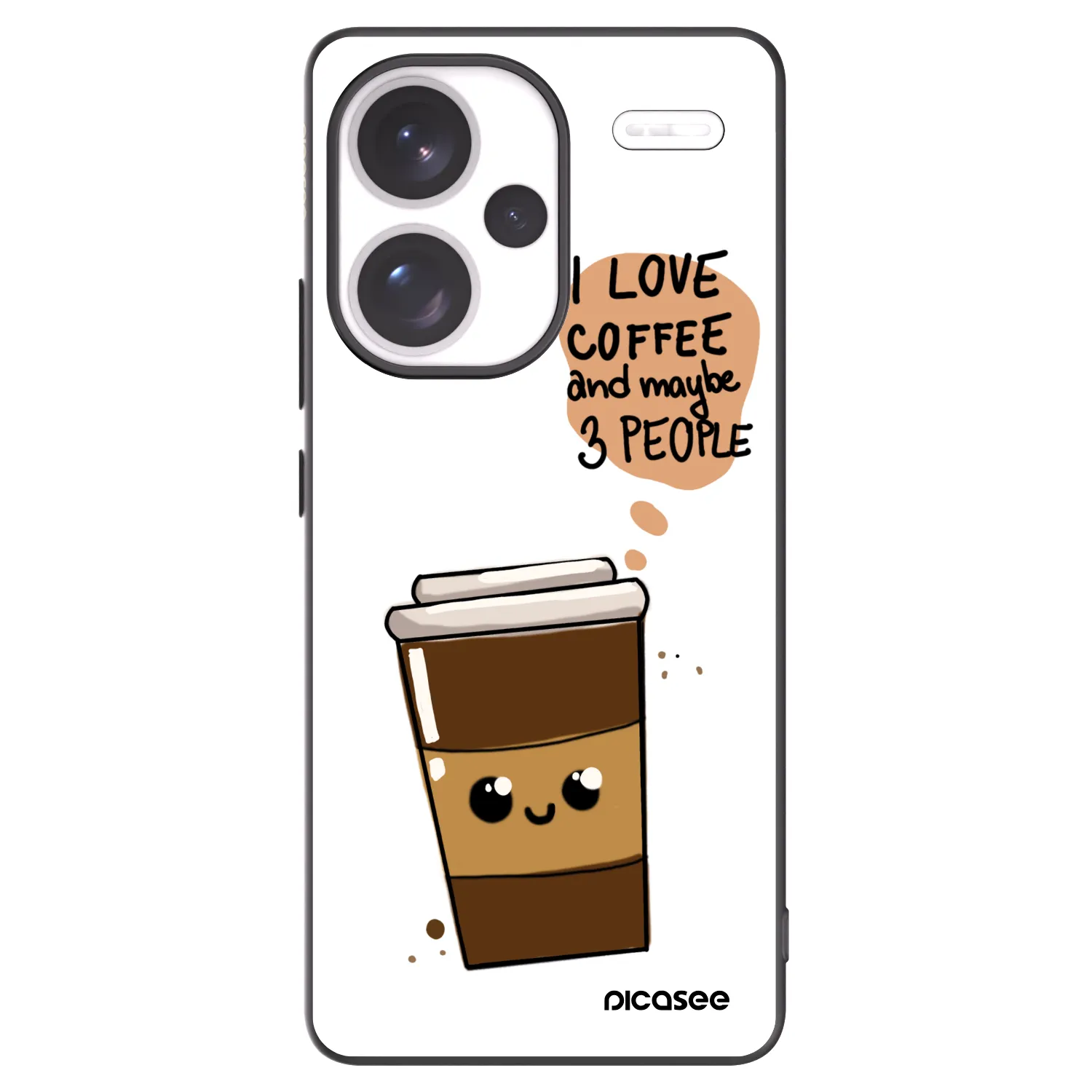 Picasee silikonski črni ovitek za Xiaomi Redmi Note 13 Pro+ 5G - Cute coffee