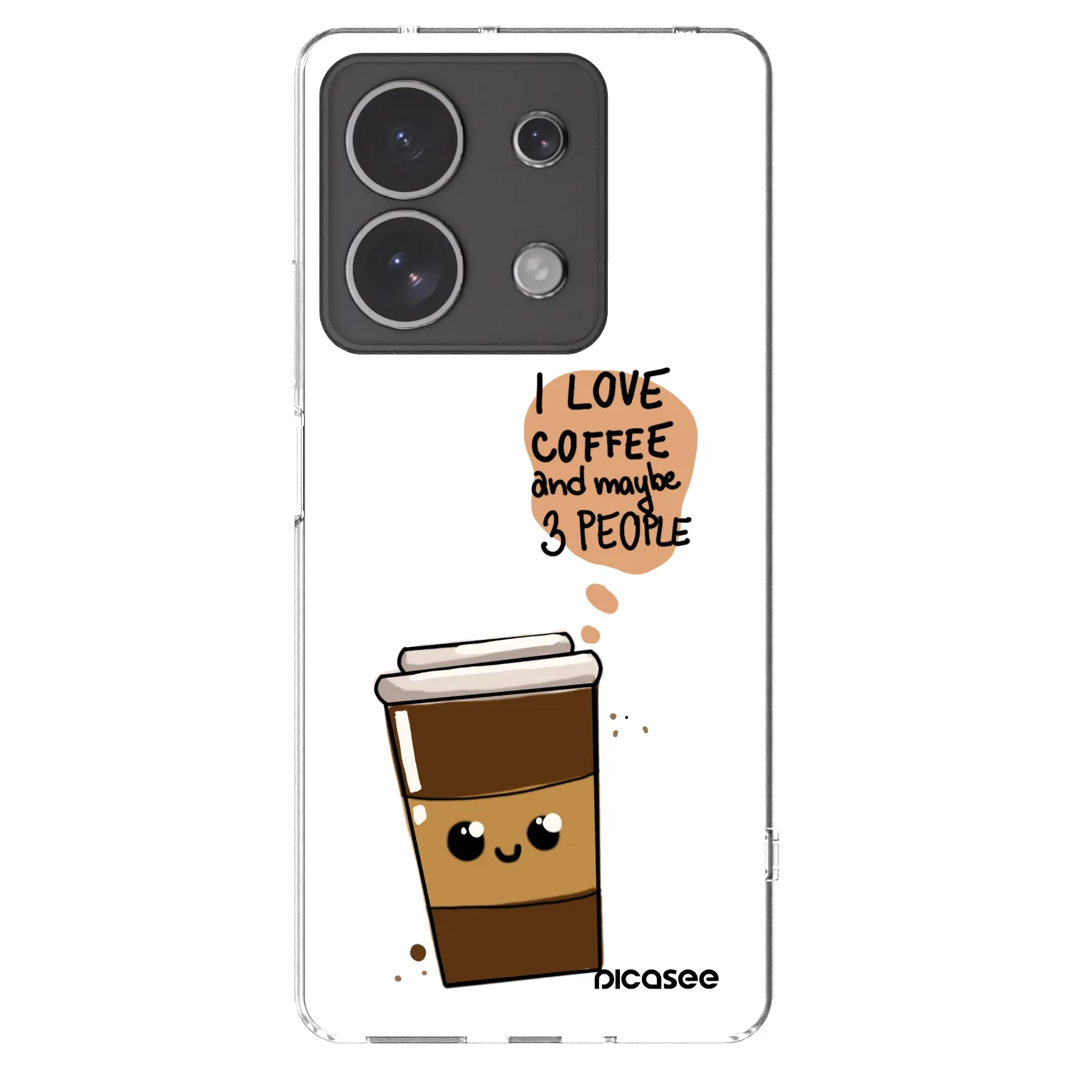 Picasee silikonski prozorni ovitek za Xiaomi Redmi Note 13 4G - Cute coffee