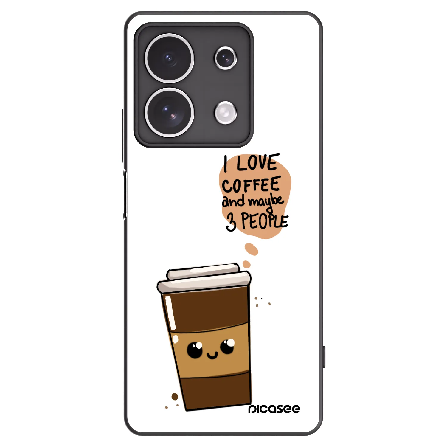 Picasee silikonski črni ovitek za Xiaomi Redmi Note 13 4G - Cute coffee