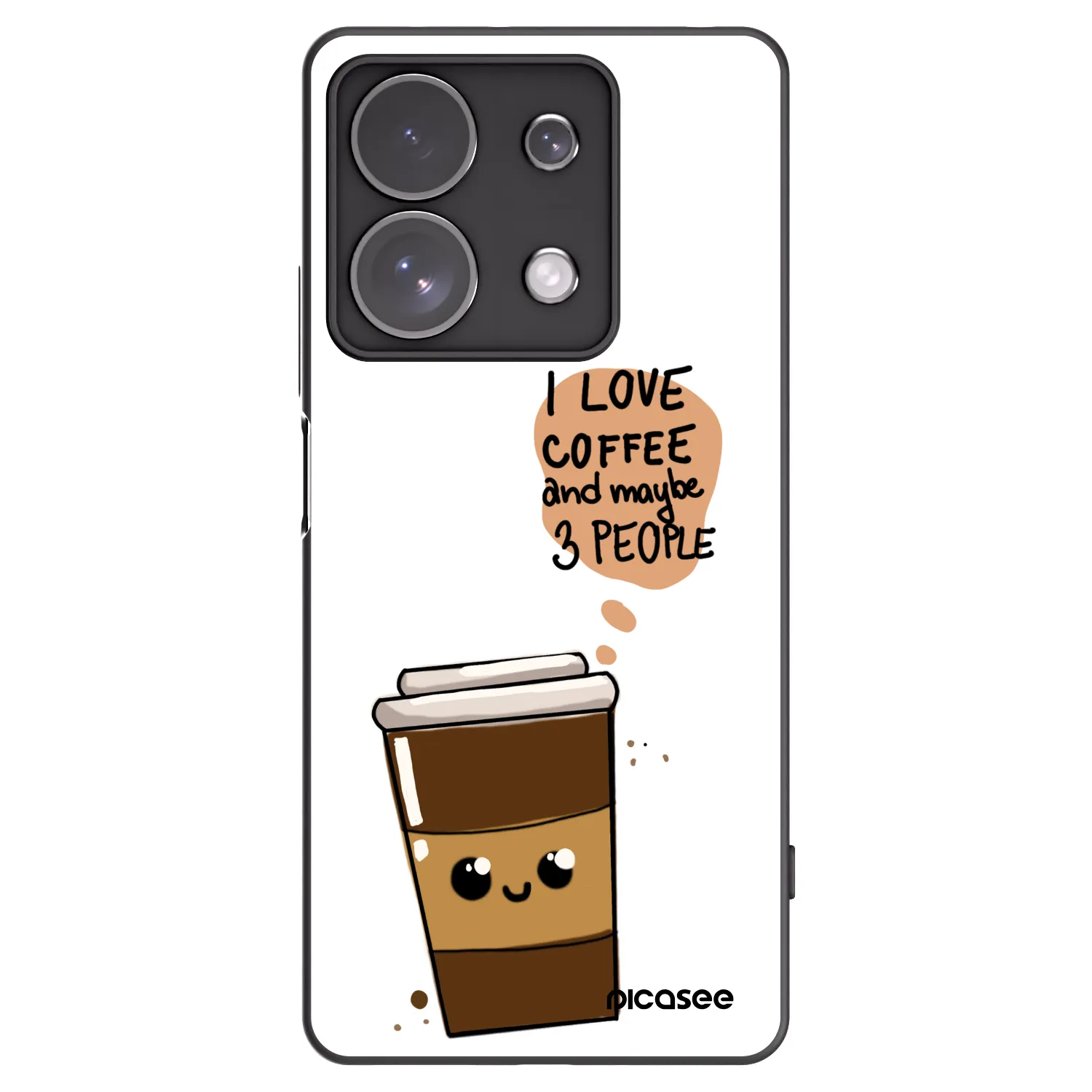 Picasee silikonski črni ovitek za Xiaomi Redmi Note 13 Pro 4G - Cute coffee