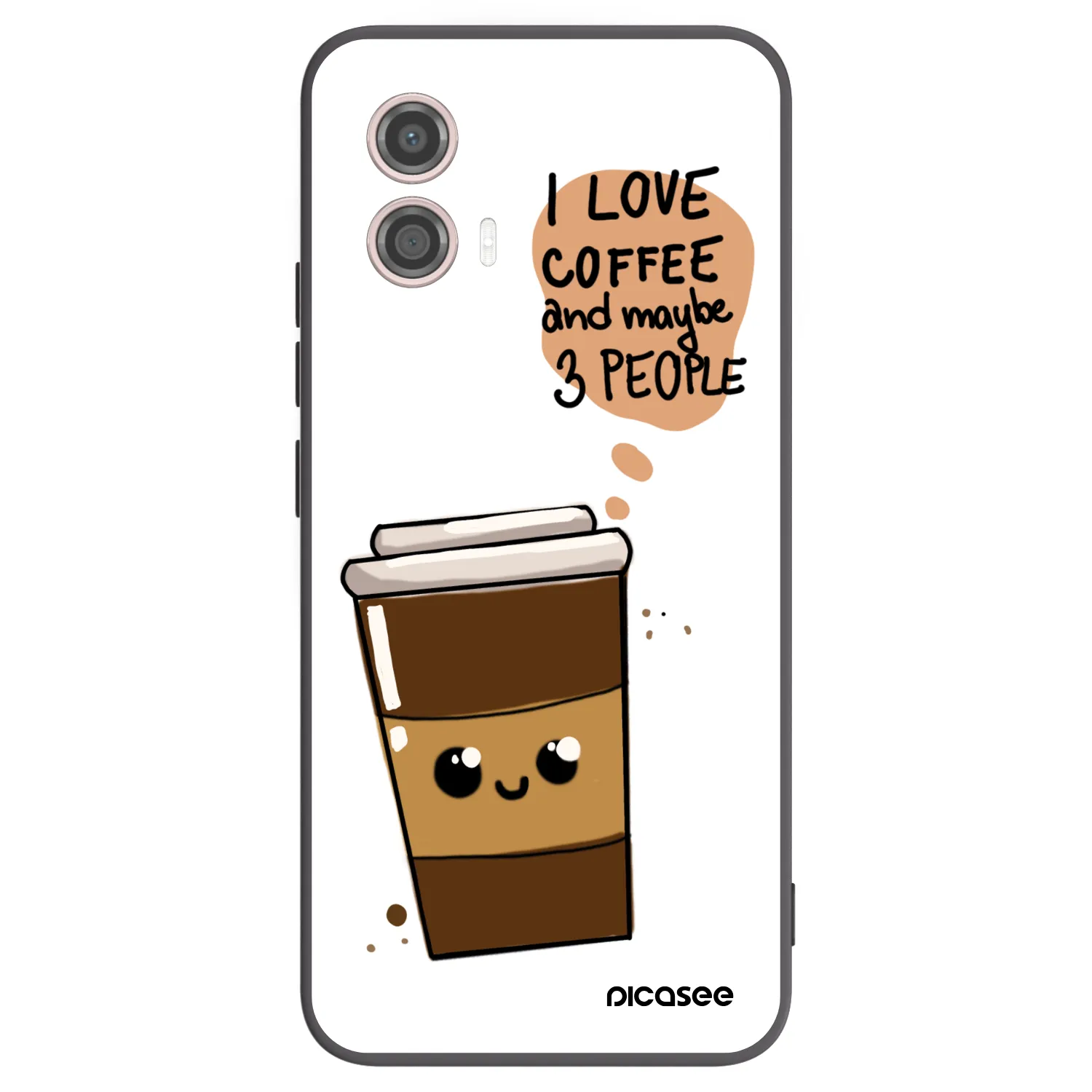 Picasee silikonski črni ovitek za Motorola Moto G53 5G - Cute coffee