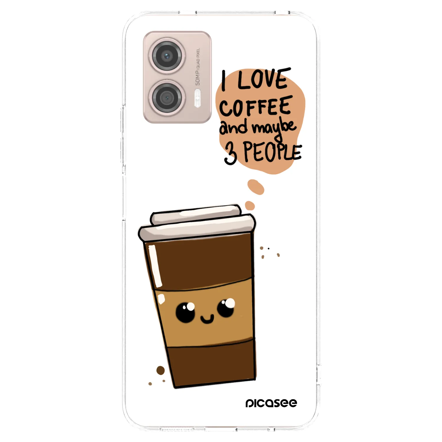 Picasee silikonski prozorni ovitek za Motorola Moto G53 5G - Cute coffee