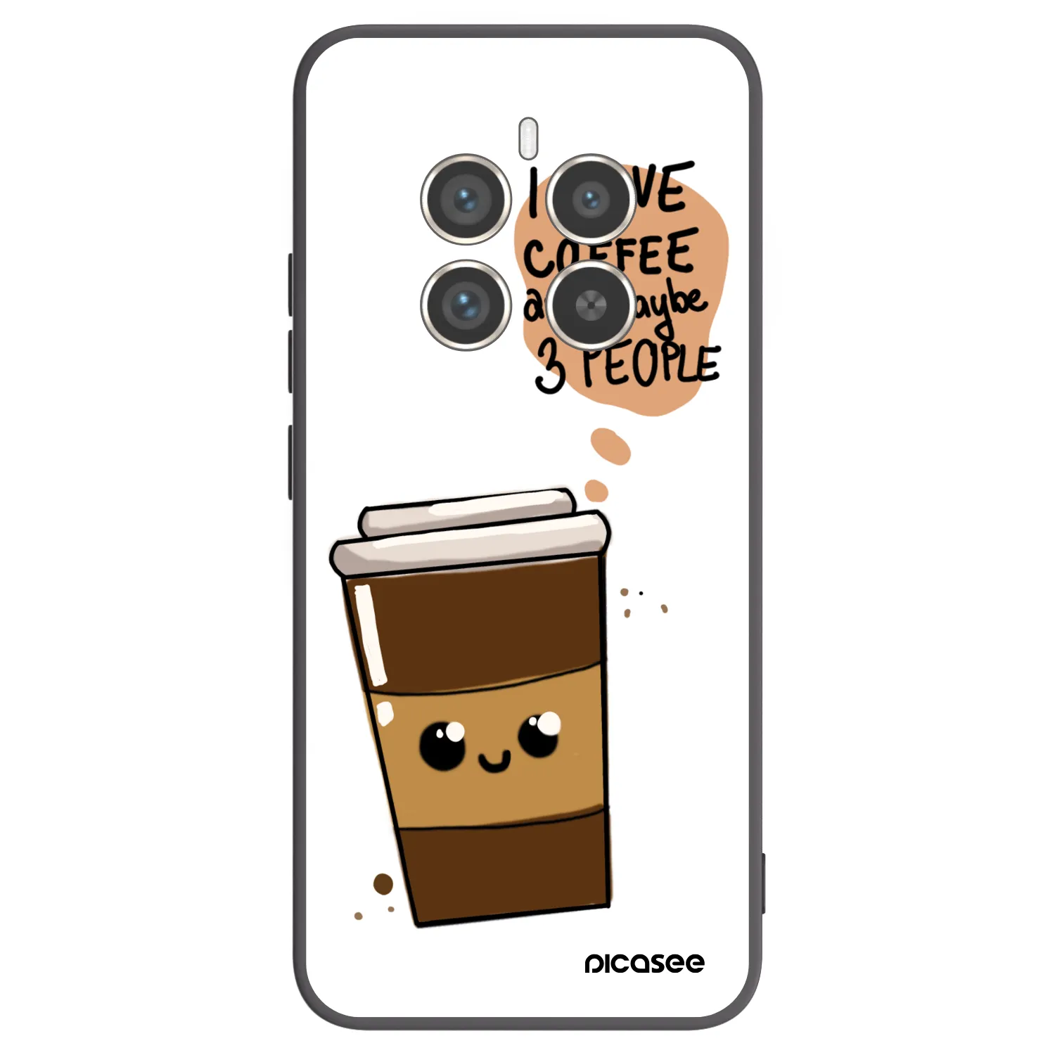 Picasee silikonski črni ovitek za Realme 12 Pro 5G - Cute coffee