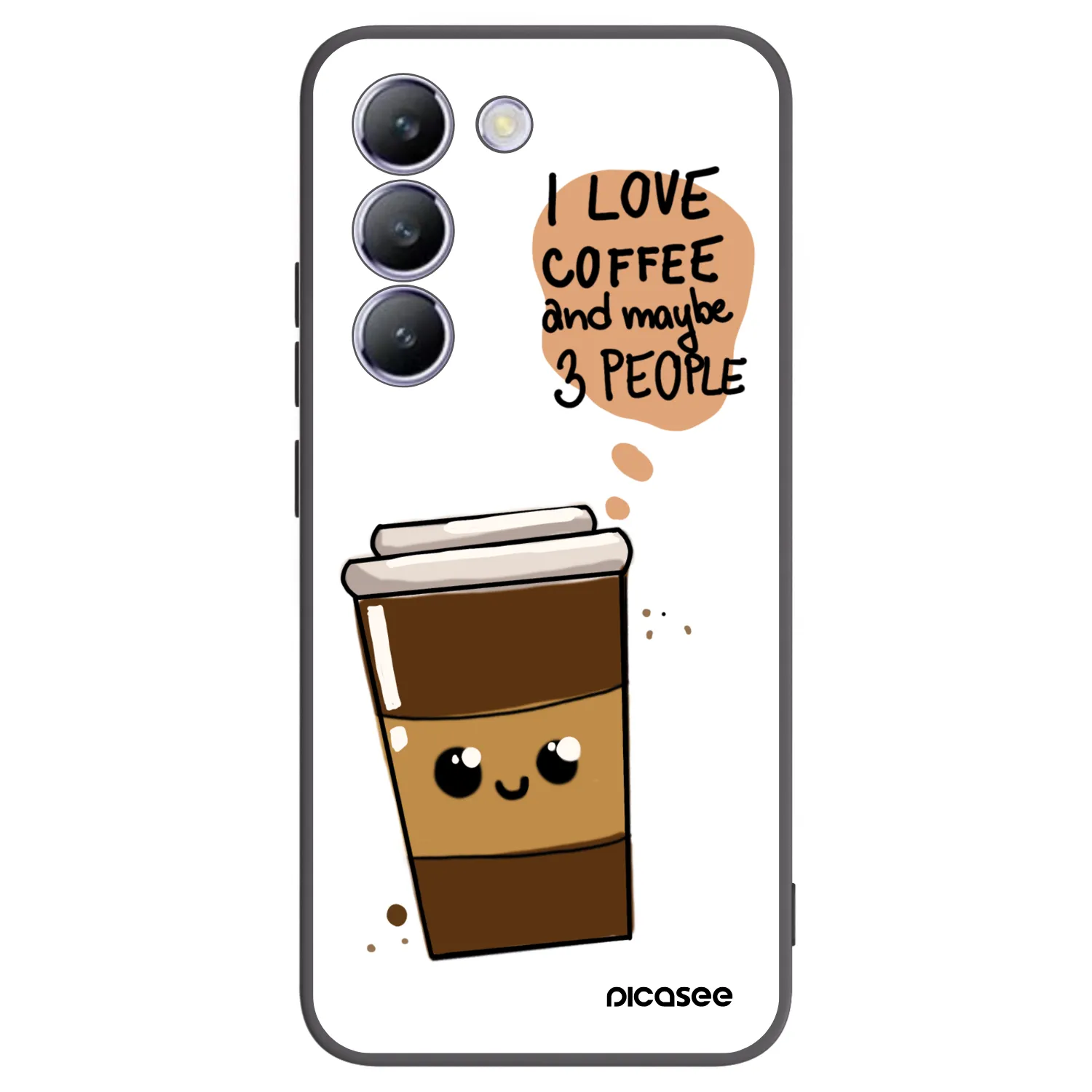 Picasee silikonski črni ovitek za Vivo V40 SE 5G - Cute coffee