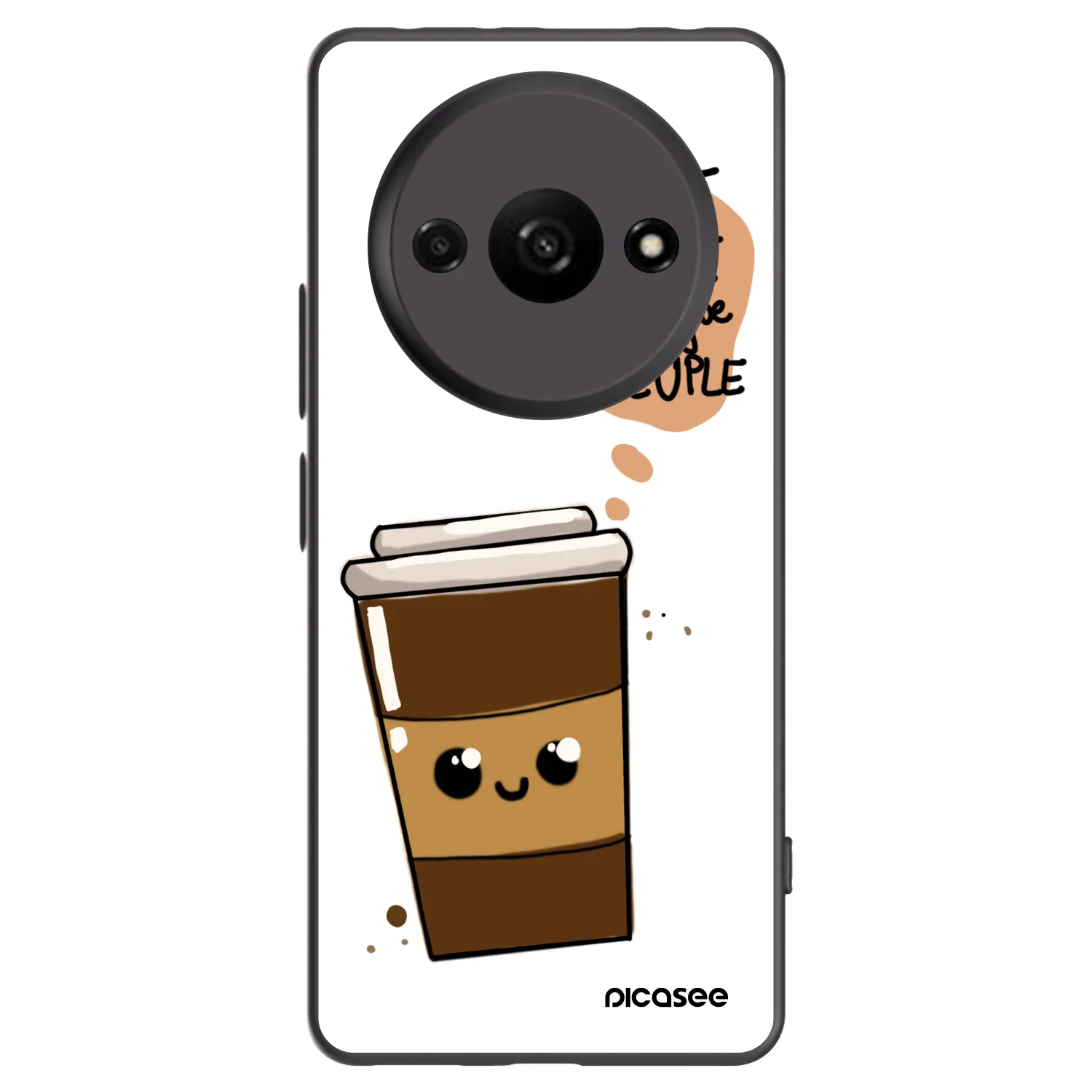 Picasee silikonski črni ovitek za Xiaomi Redmi A3 - Cute coffee