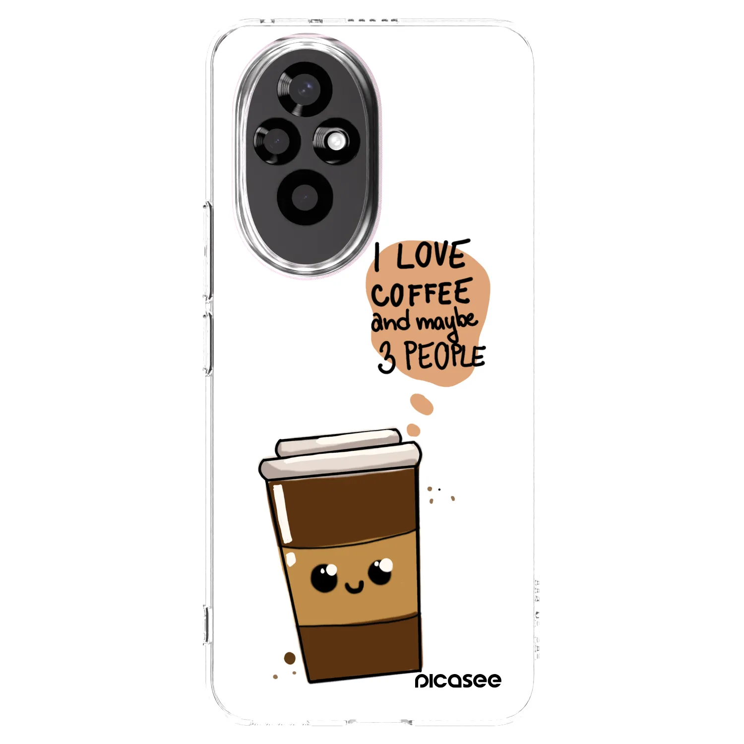Picasee silikonski prozorni ovitek za Honor 200 5G - Cute coffee