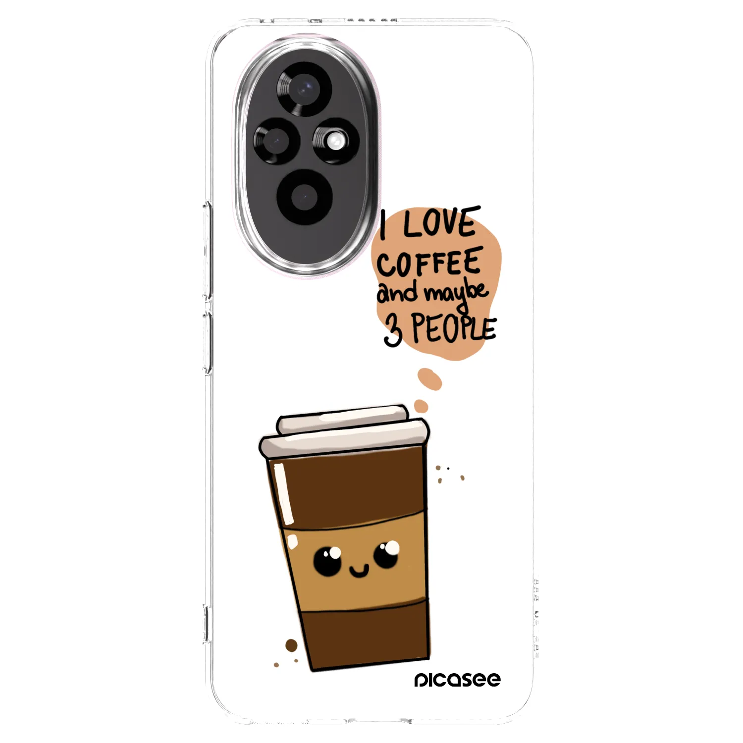Picasee silikonski prozorni ovitek za Honor 200 Pro 5G - Cute coffee