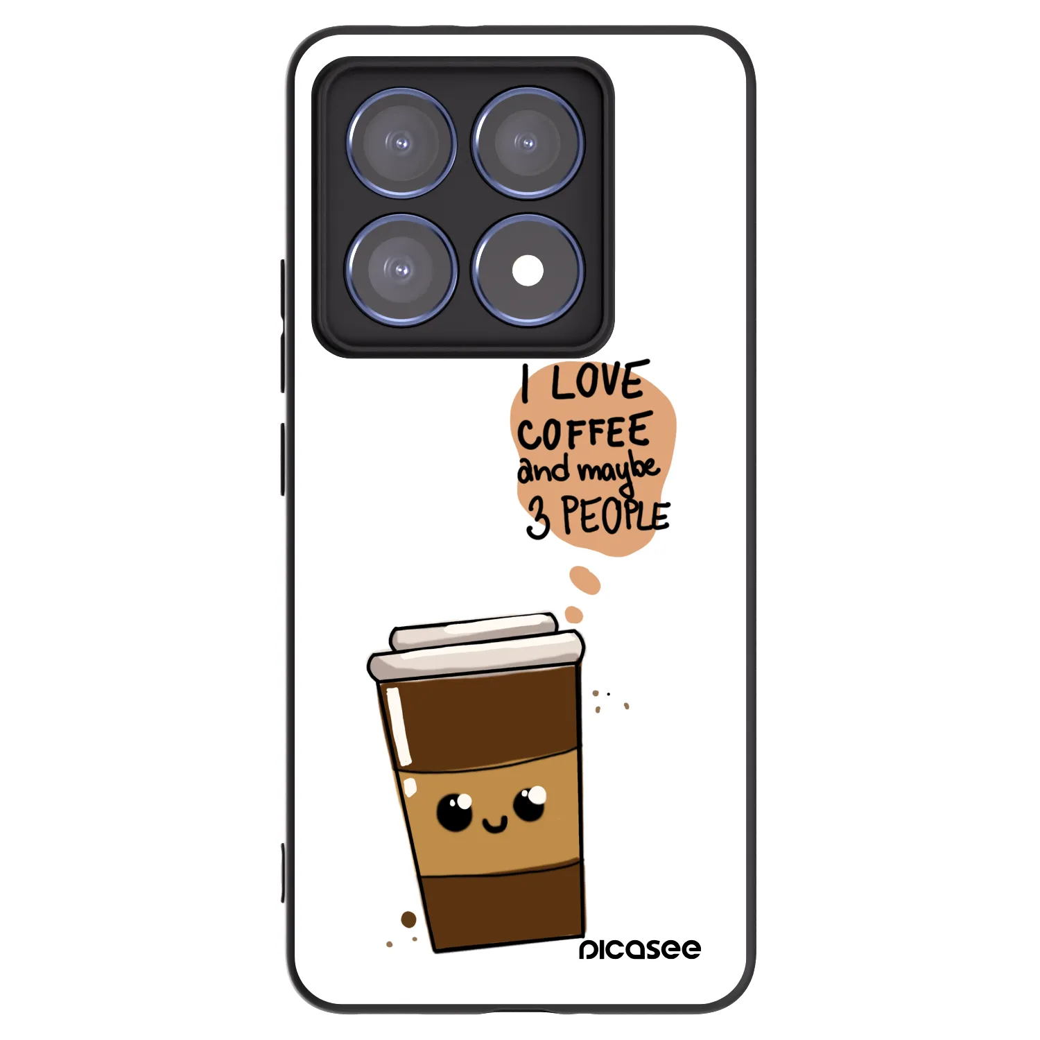Picasee silikonski črni ovitek za Xiaomi 14T Pro - Cute coffee