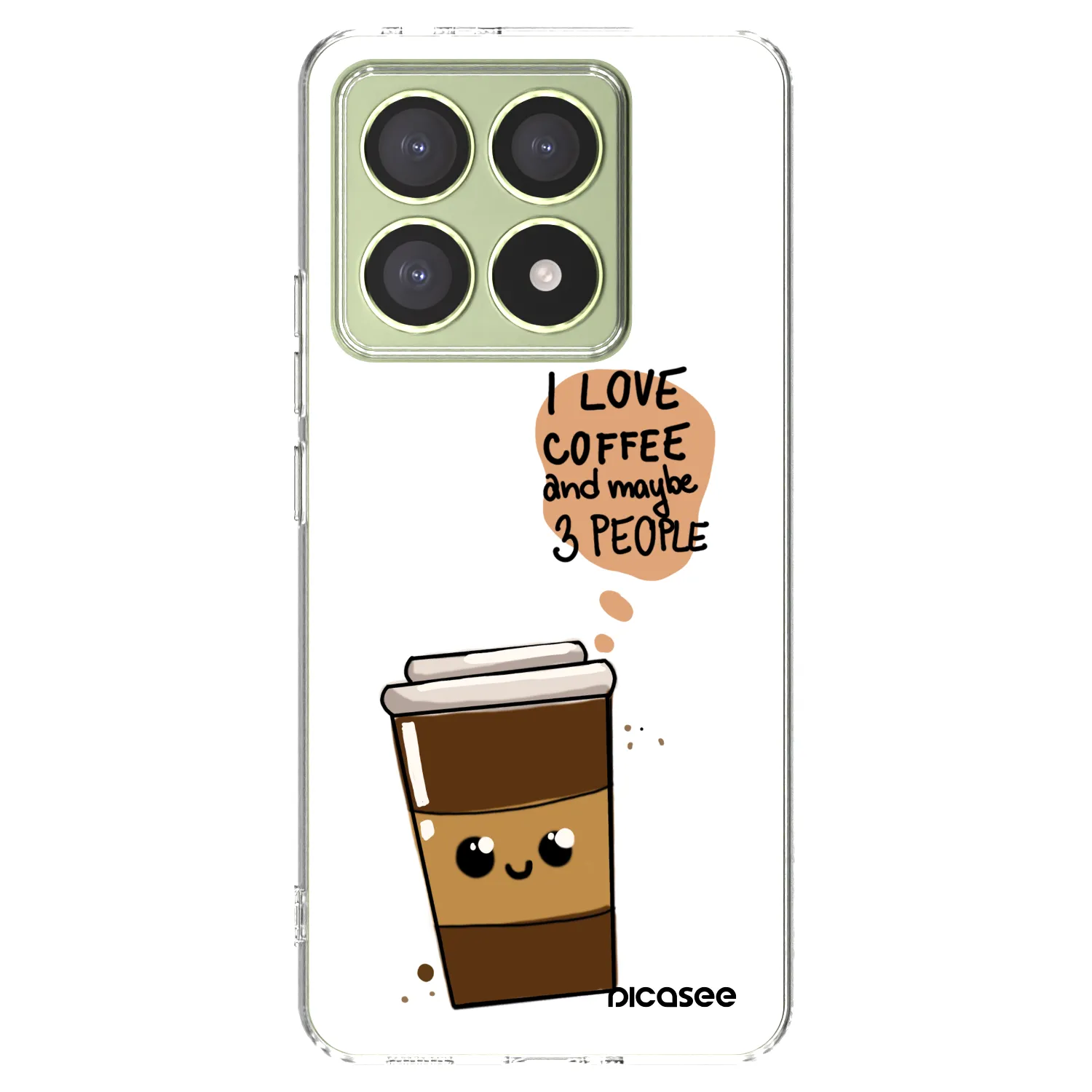 Picasee silikonski prozorni ovitek za Xiaomi 14T - Cute coffee