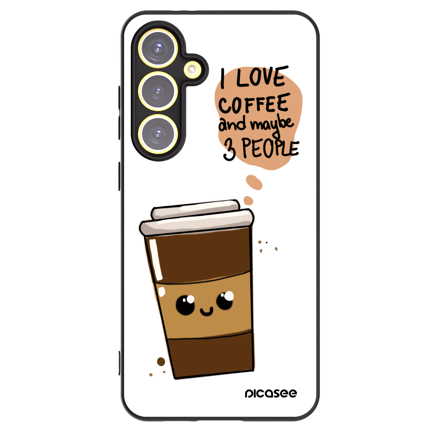 Picasee silikonski črni ovitek za Samsung Galaxy S24 FE S721B - Cute coffee