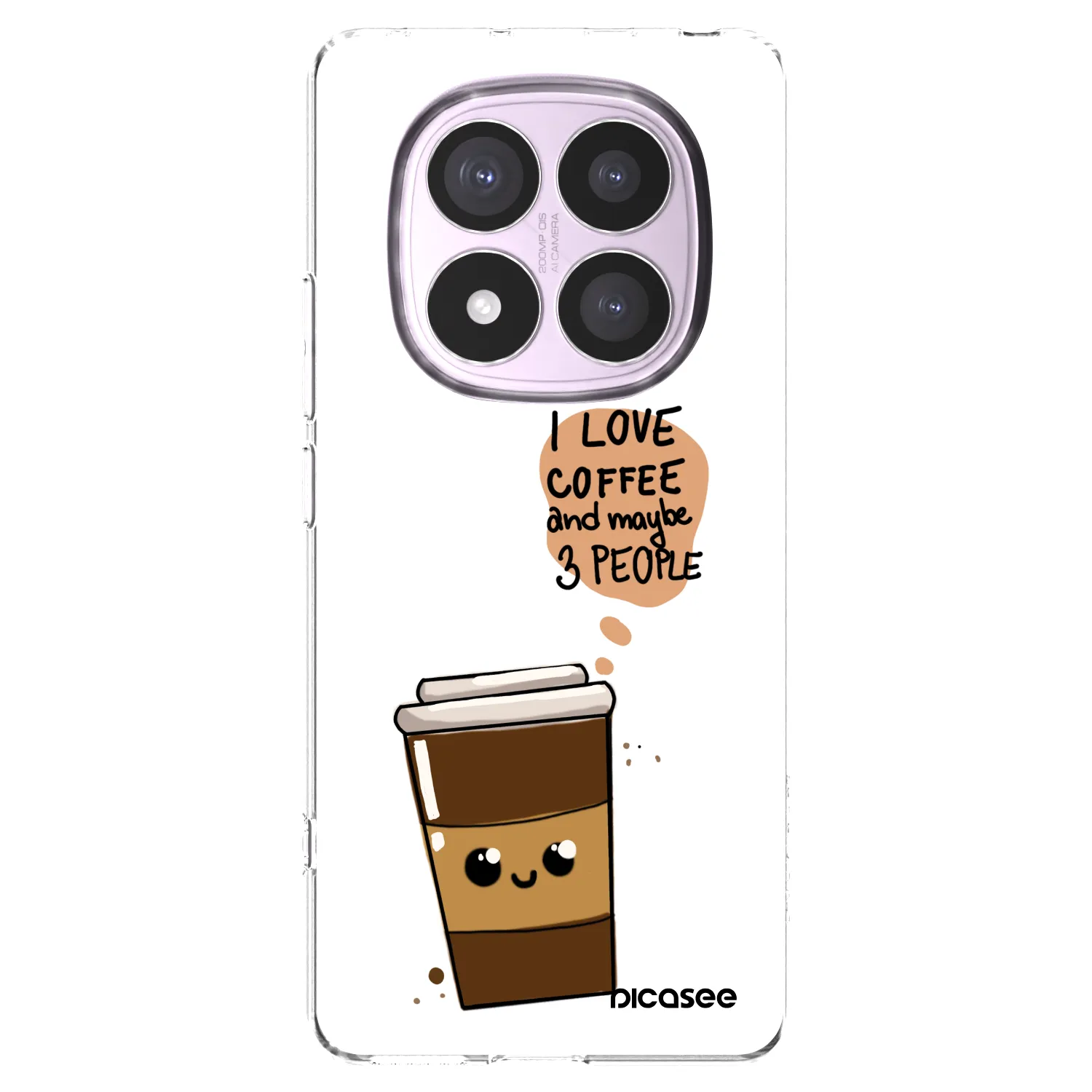 Picasee silikonski prozorni ovitek za Xiaomi Redmi Note 14 Pro 5G - Cute coffee