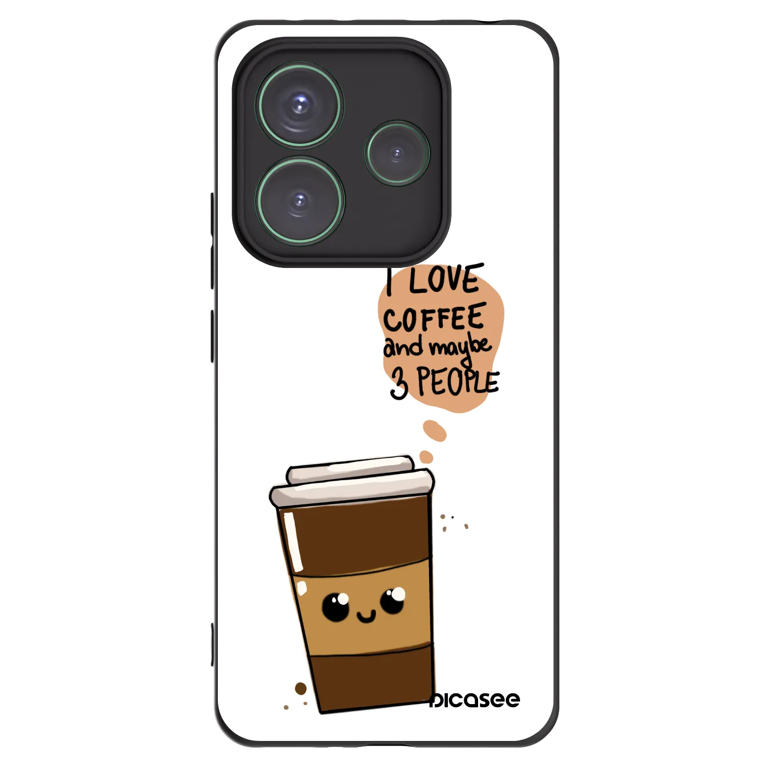 Picasee silikonski črni ovitek za Xiaomi Redmi Note 14 5G - Cute coffee