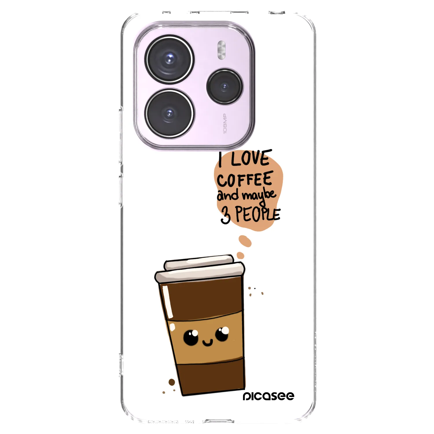 Picasee silikonski prozorni ovitek za Xiaomi Redmi Note 14 5G - Cute coffee