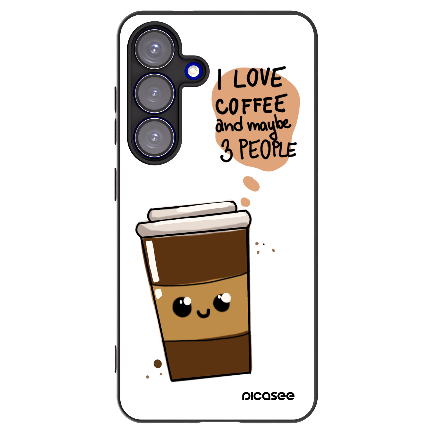 Picasee silikonski črni ovitek za Samsung Galaxy S25 5G - Cute coffee