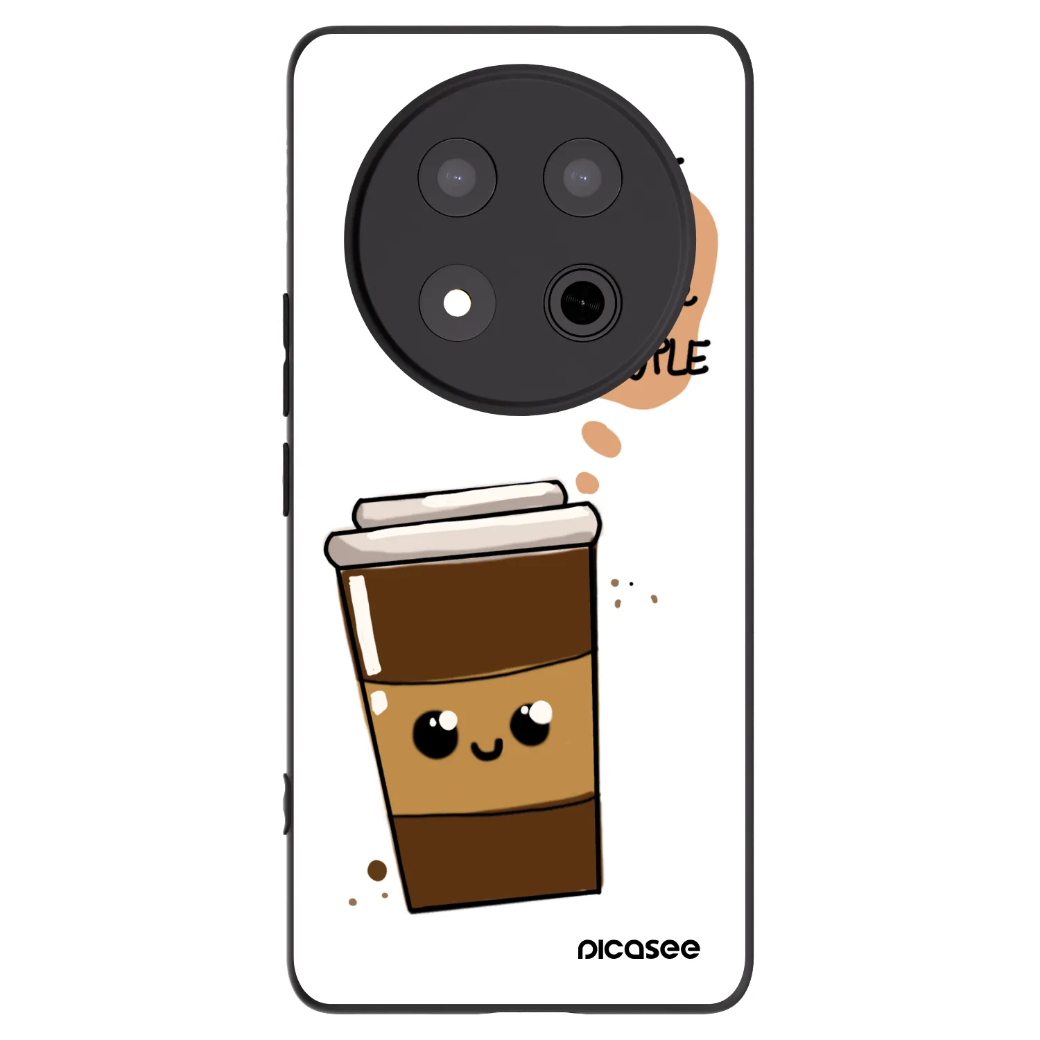 Picasee silikonski črni ovitek za Honor Magic7 Lite 5G - Cute coffee