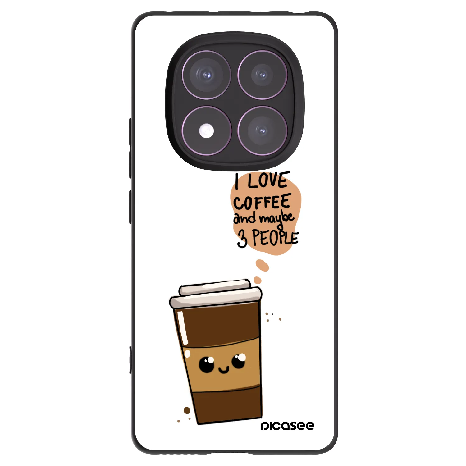Picasee silikonski črni ovitek za Xiaomi Redmi Note 14 Pro 4G - Cute coffee