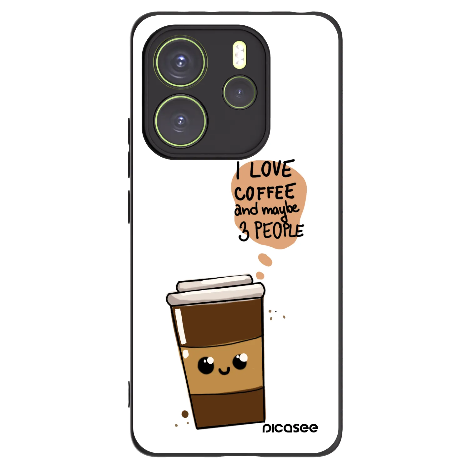 Picasee silikonski črni ovitek za Xiaomi Redmi Note 14 4G - Cute coffee