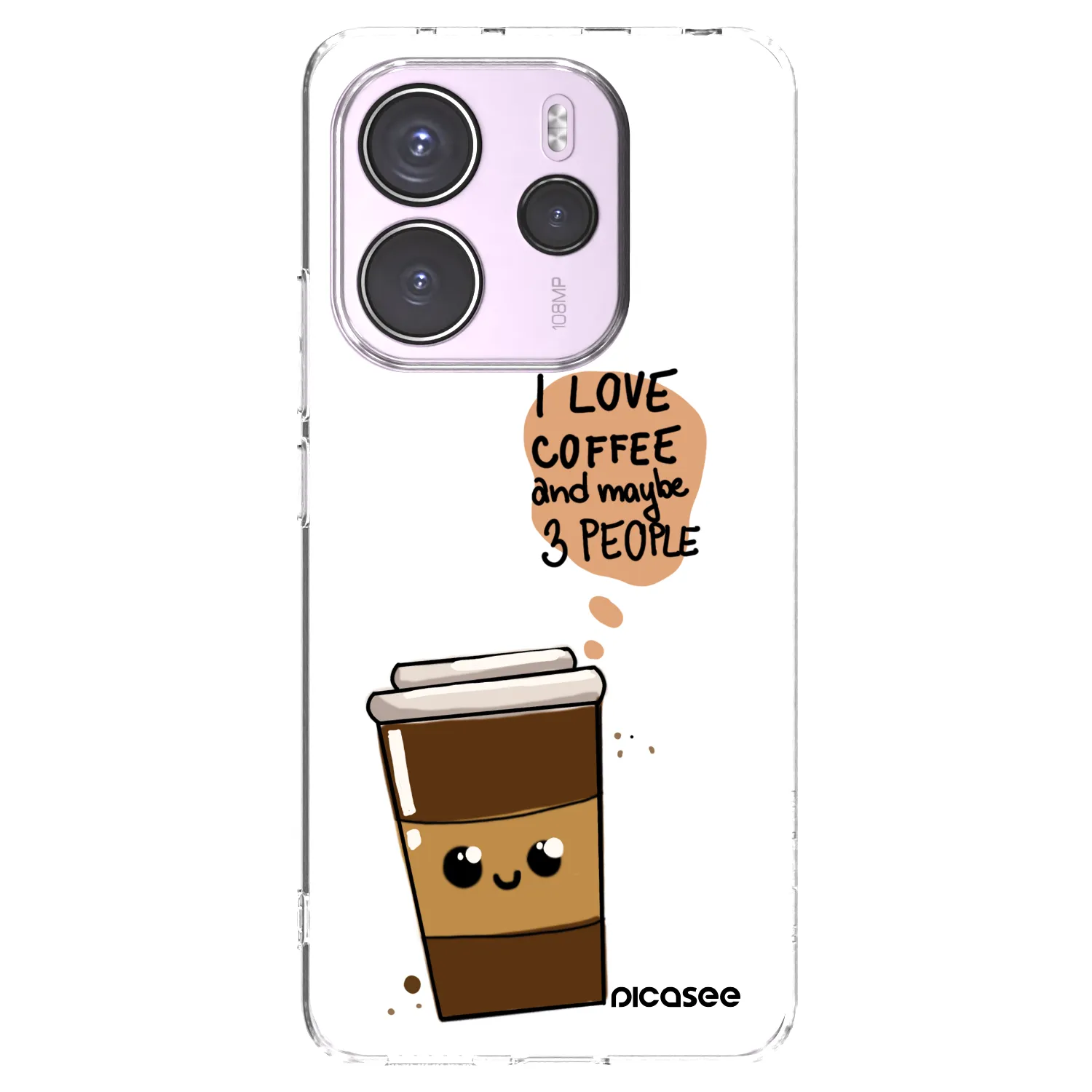 Picasee silikonski prozorni ovitek za Xiaomi Redmi Note 14 4G - Cute coffee