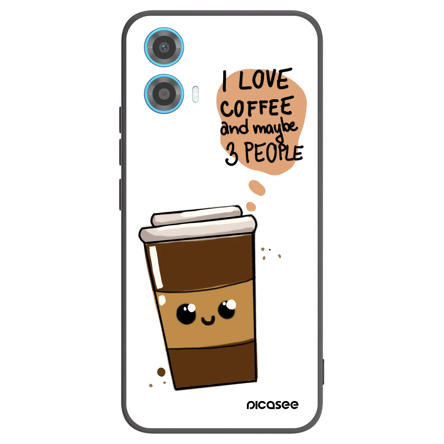 Picasee silikonski črni ovitek za Motorola Moto G34 5G - Cute coffee
