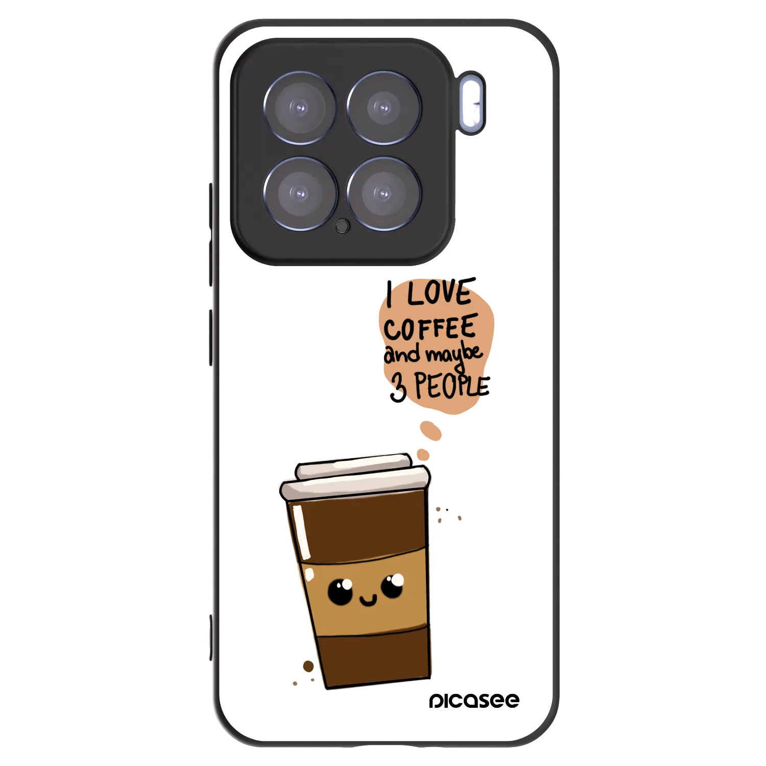 Picasee silikonski črni ovitek za Xiaomi 15 - Cute coffee