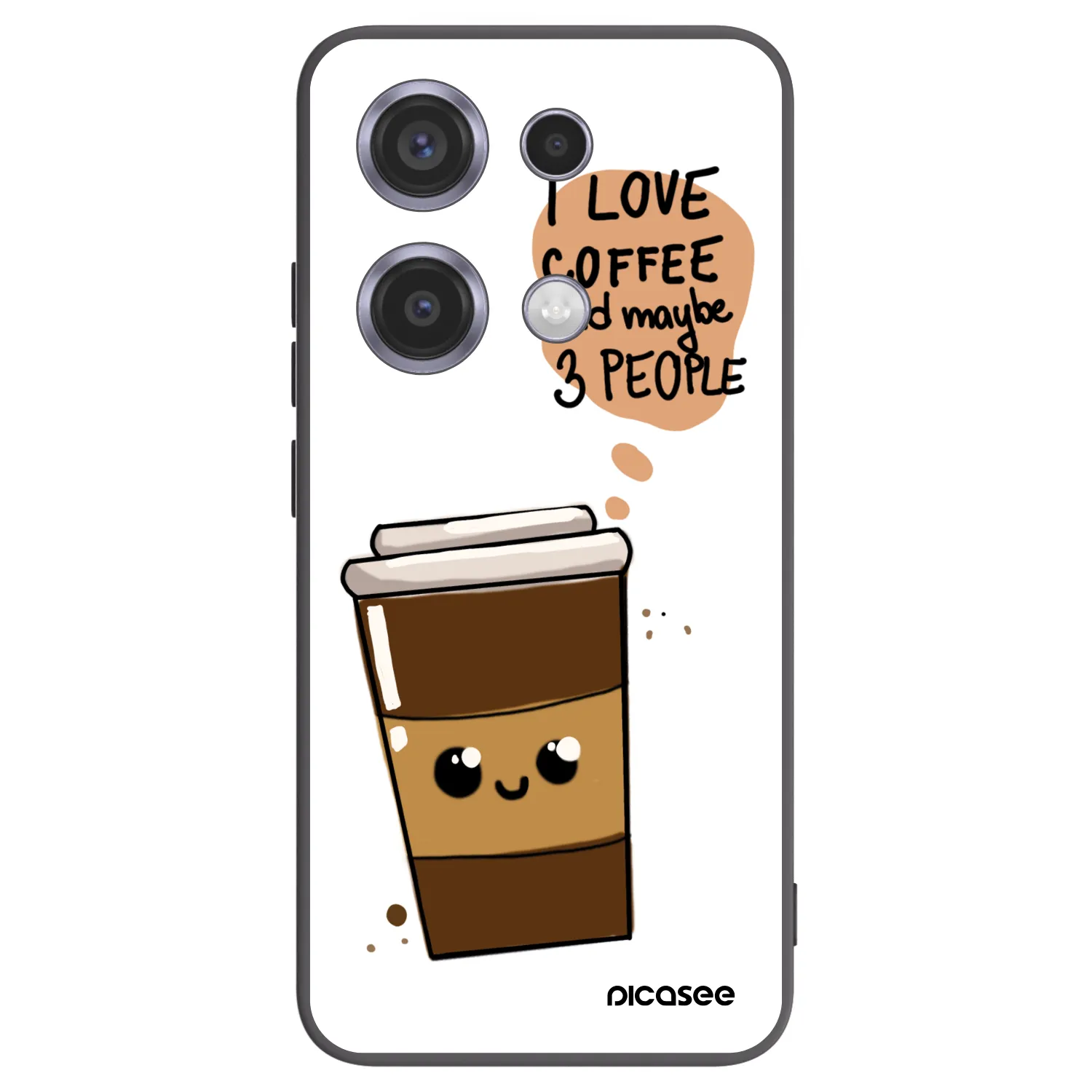 Picasee silikonski črni ovitek za Xiaomi Redmi Note 14S - Cute coffee