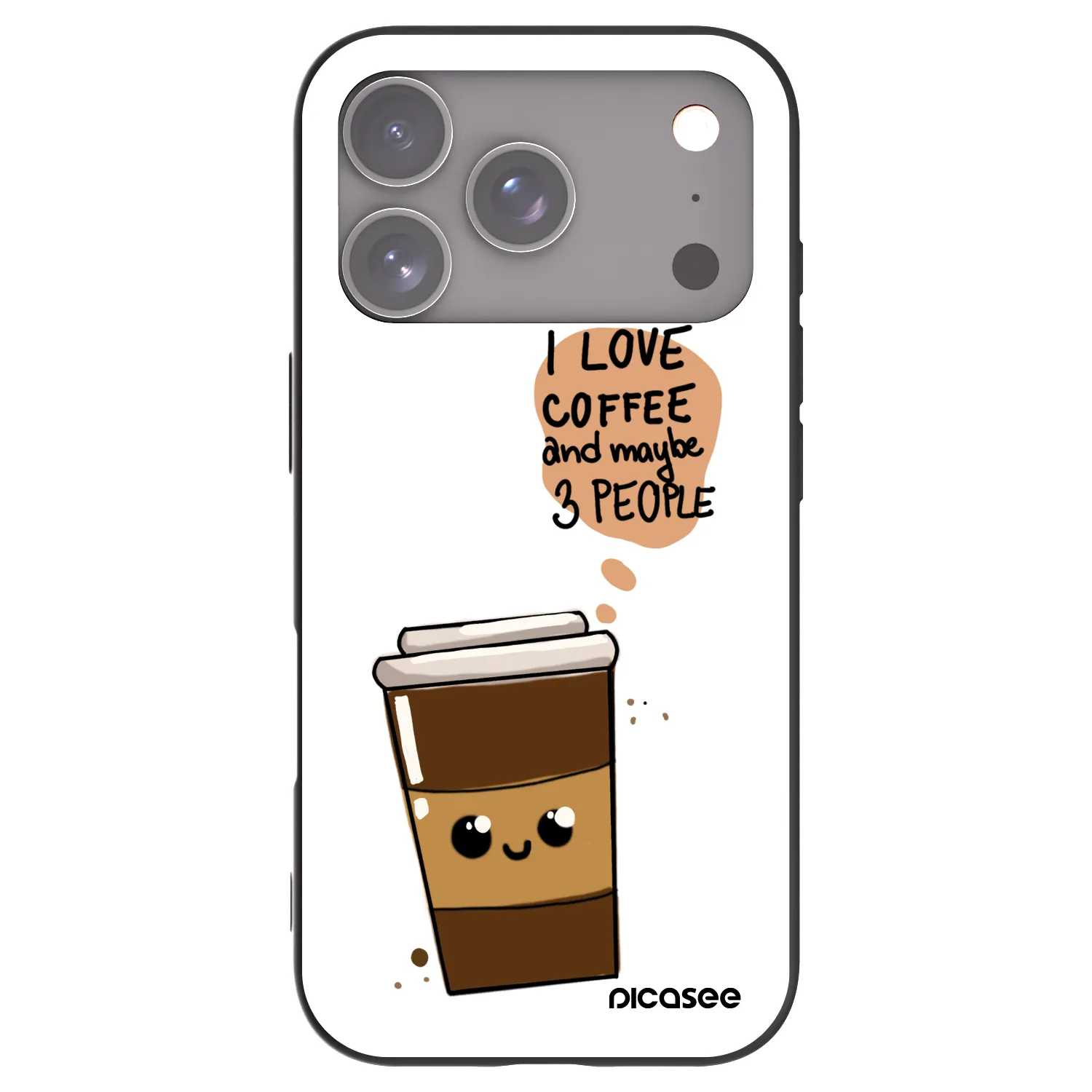 Picasee silikonski črni ovitek za Apple iPhone 17 Pro - Cute coffee