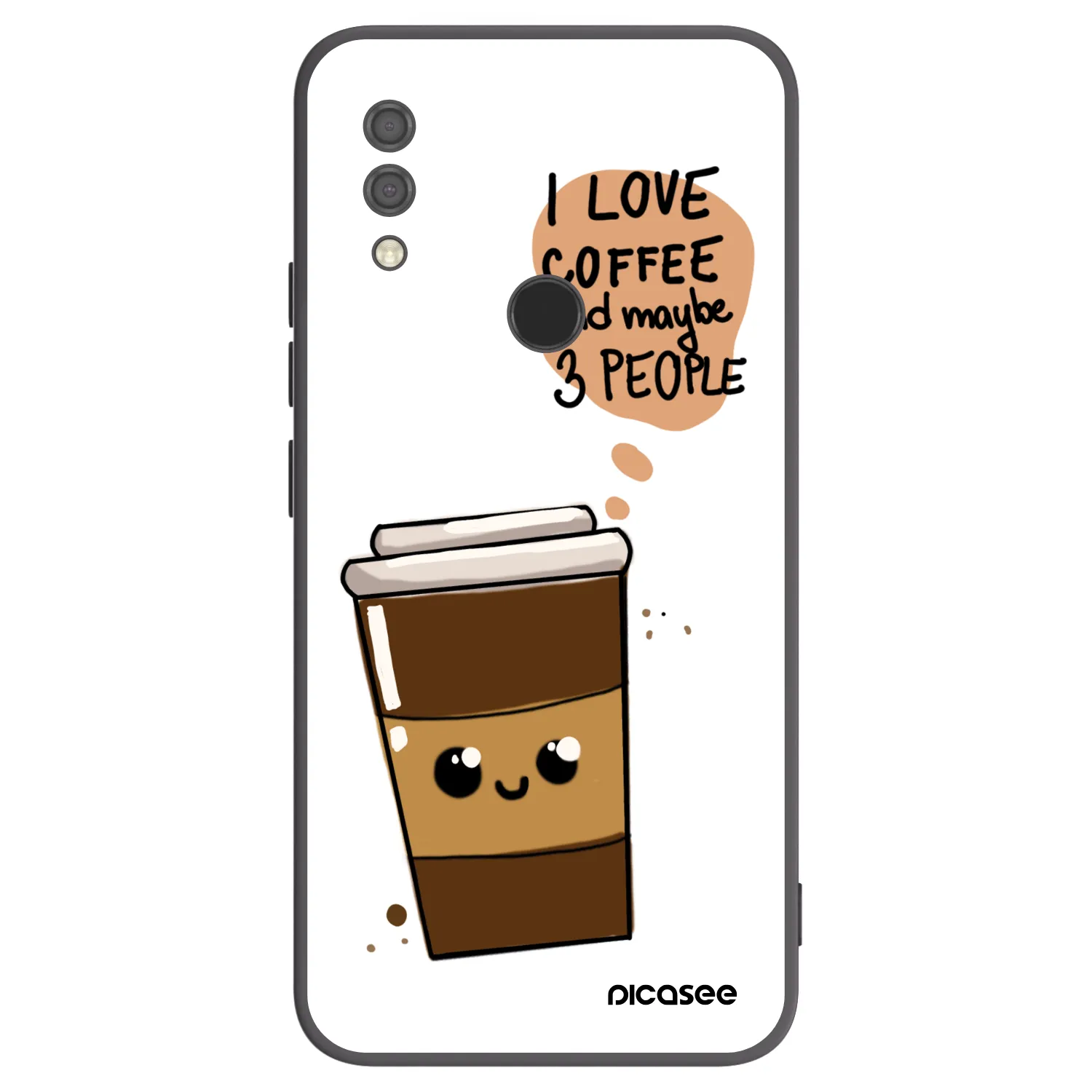 Picasee silikonski črni ovitek za Xiaomi Redmi 7 - Cute coffee